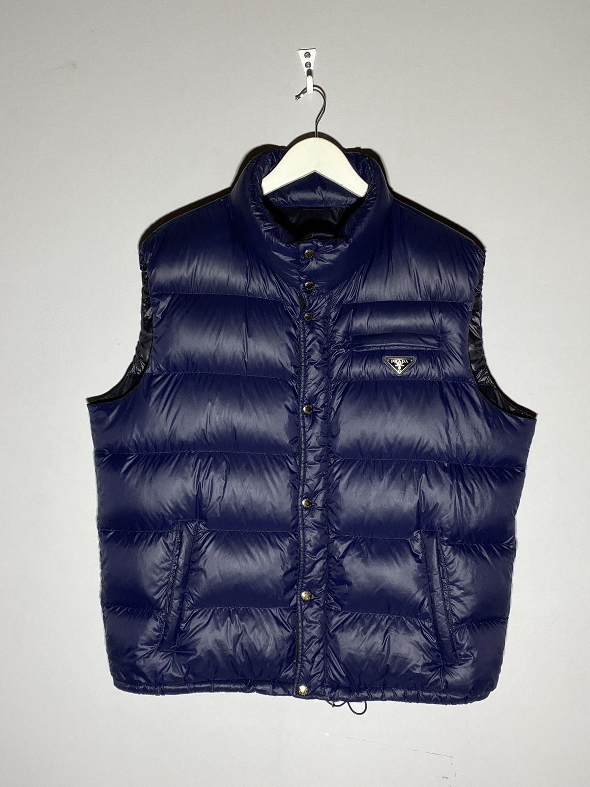 image of Authentic Prada Down Vest in Navy, Men's (Size XL)