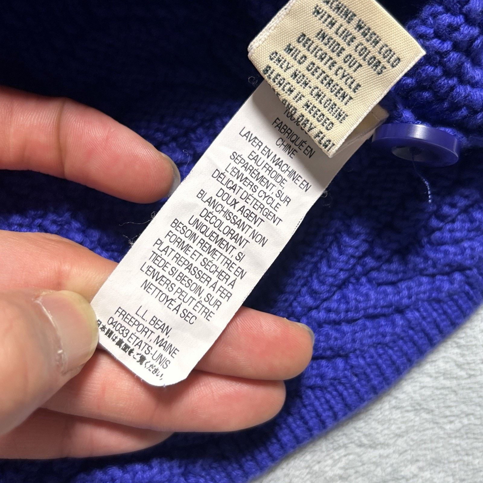 L.L. Bean LL Bean Diamond Knit Cardigan Sweater Womens Large Granola Size L / US 10 / IT 46 - 5 Thumbnail