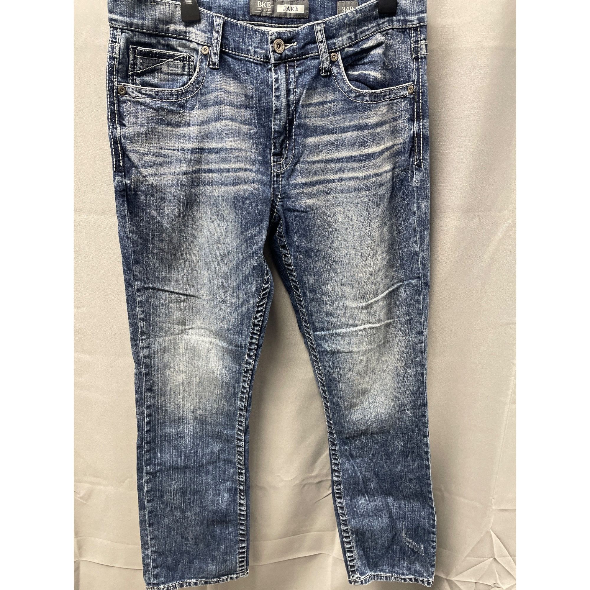 BKE Jake Men's Blue Jeans Straight leg Size 34x30 SKU2646