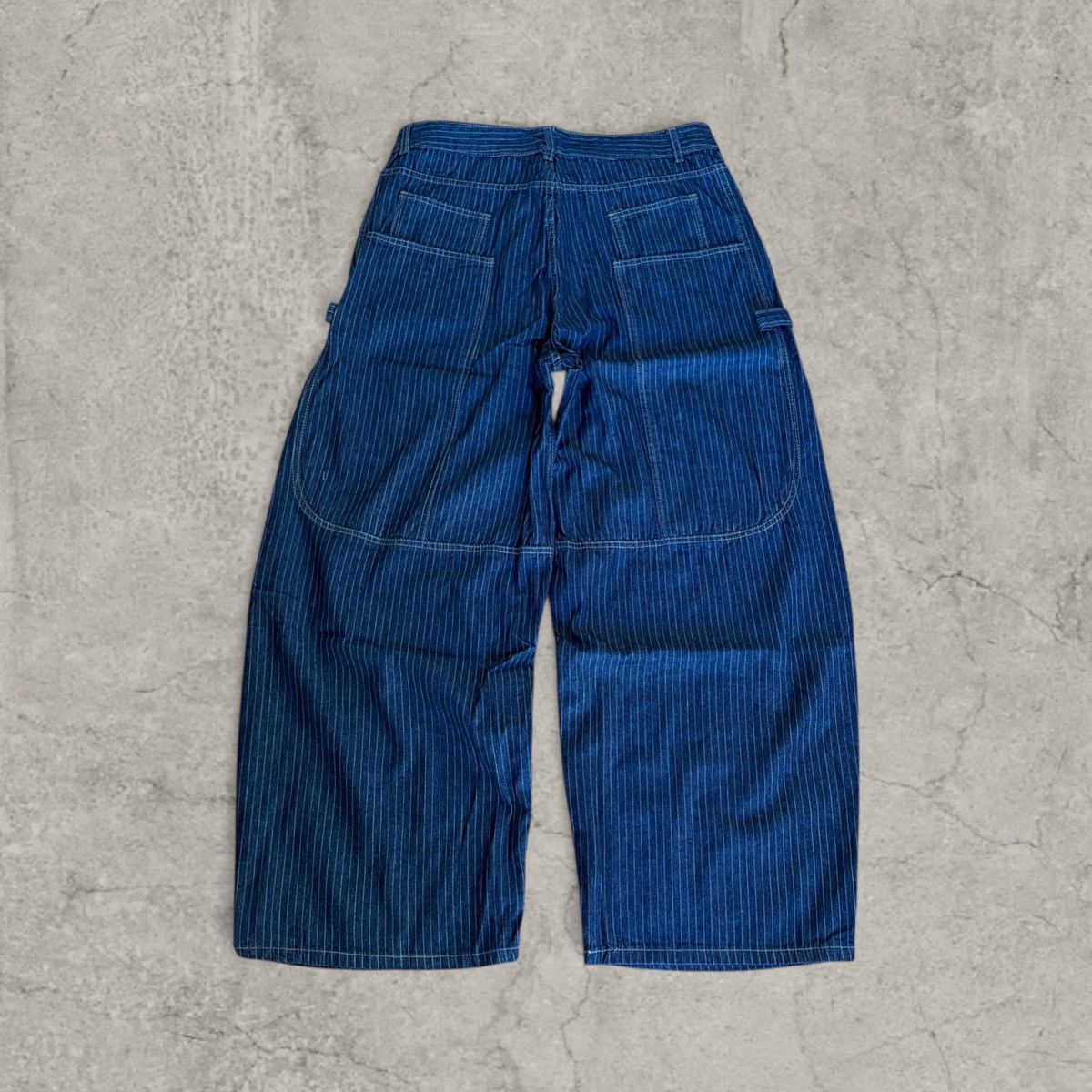 Japanese Brand Cool wide skater Japanese style jeans pinstripe navy. Size S Size US 34 / EU 50 - 3 Thumbnail