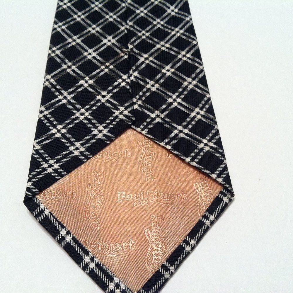 Paul Stuart PAUL STUART MENS NEW BLACK SILK TIE WIDTH: 3 3/4" Size ONE SIZE - 4 Thumbnail