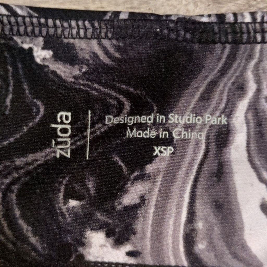 Other Zuda Black Marble Leggings Size XSP Size 24" / US 00 / IT 34 - 5 Thumbnail