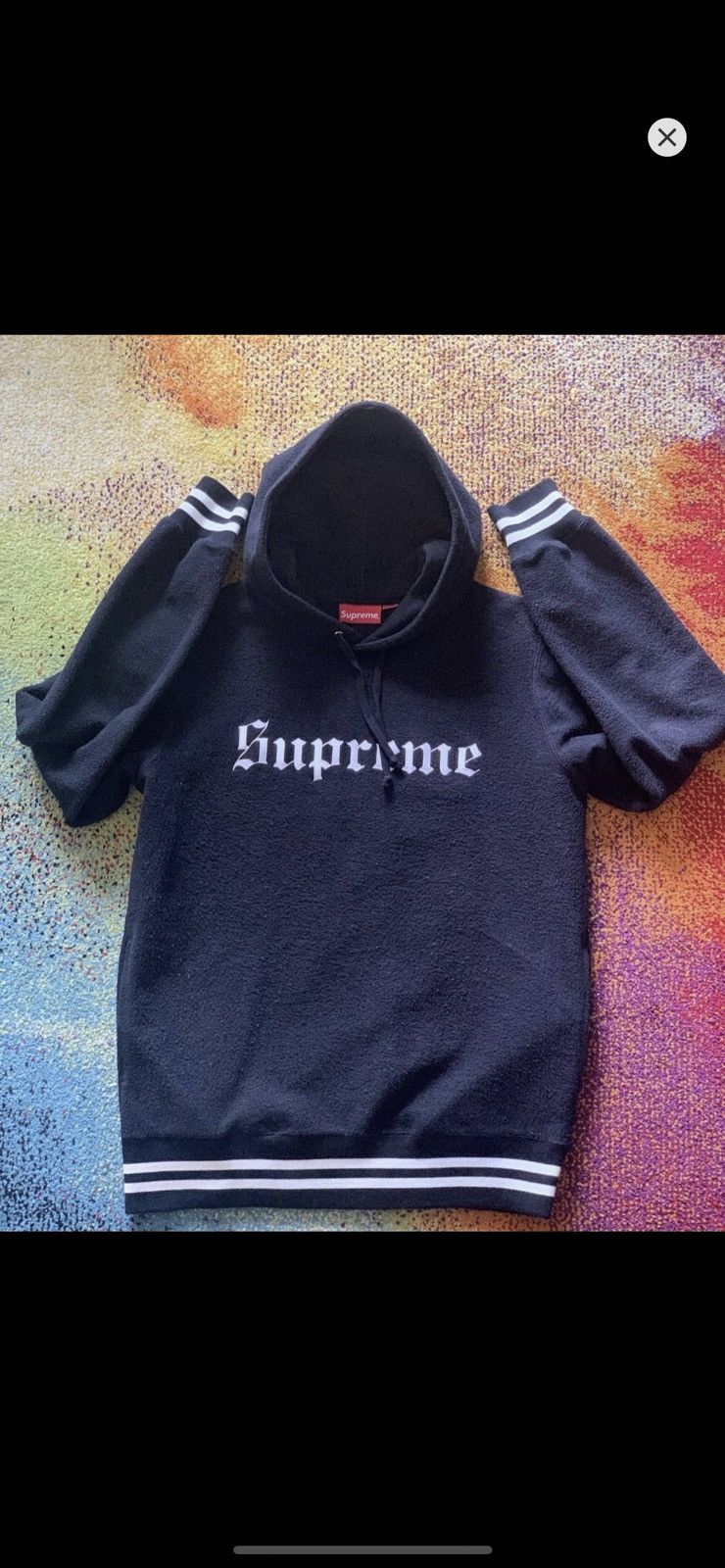 Supreme Black Old English Font Hoodie | Grailed