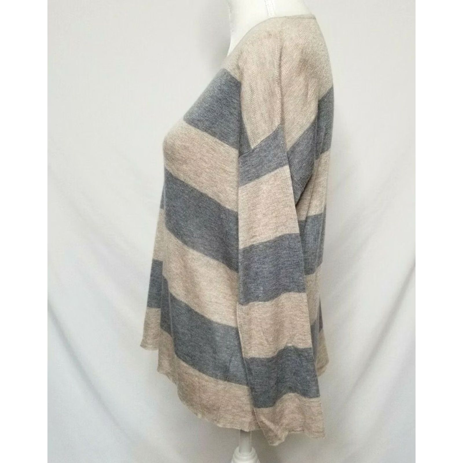 Eileen Fisher Eileen Fisher Womens Pullover Sweater Tencel Merino Wool Striped PM Multicolor Round Neck Long Sleeve Size M / US 6-8 / IT 42-44 - 2 Thumbnail