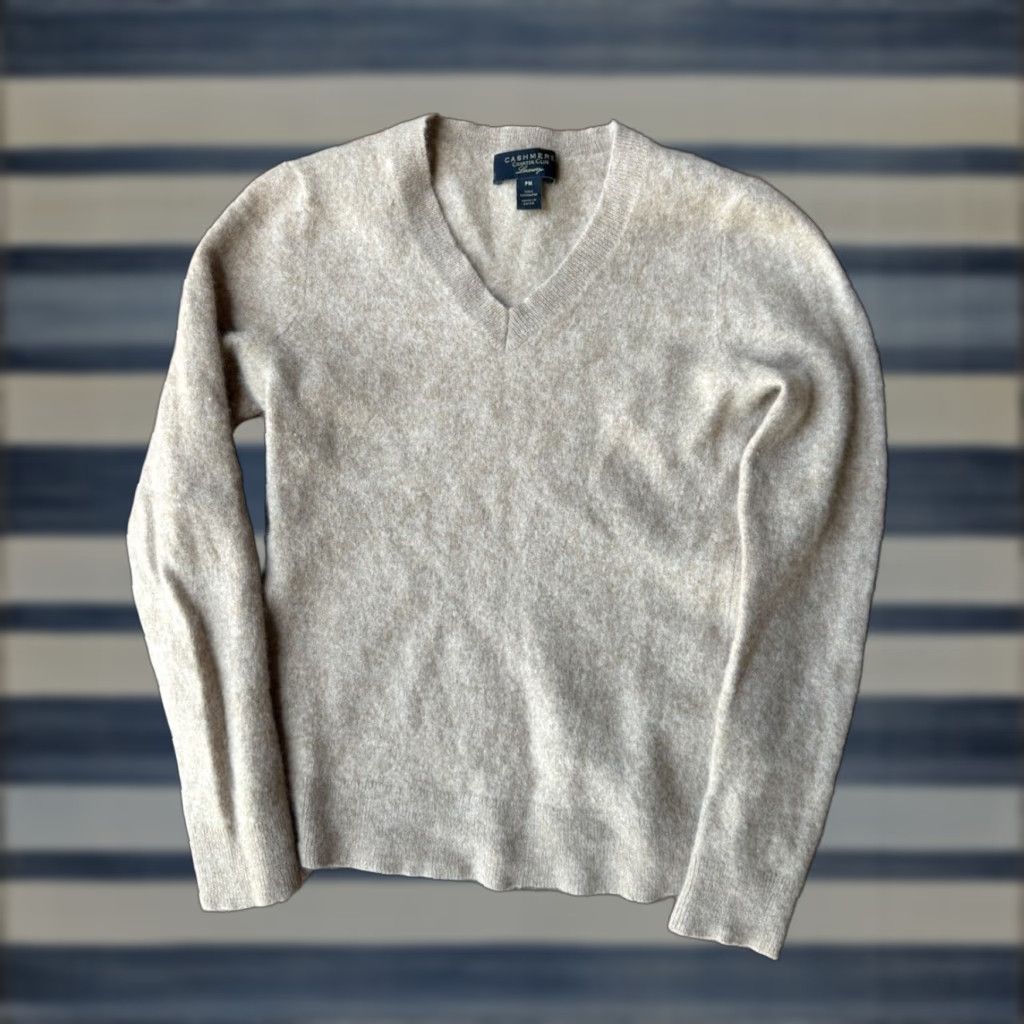 Charter Club Charter Club Luxury 100% Cashmere V-Neck Sweater Women's PM Pullover Long Sleeve Brown Size M / US 6-8 / IT 42-44 - 1 Thumbnail