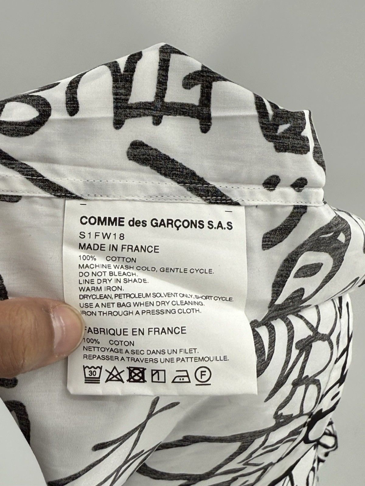 Comme des Garcons SHIRT × Nike × Supreme Supreme Comme des Garcons SHIRT Graphic S/S Shirt Full Zip Size US L / EU 52-54 / 3 - 12 Thumbnail