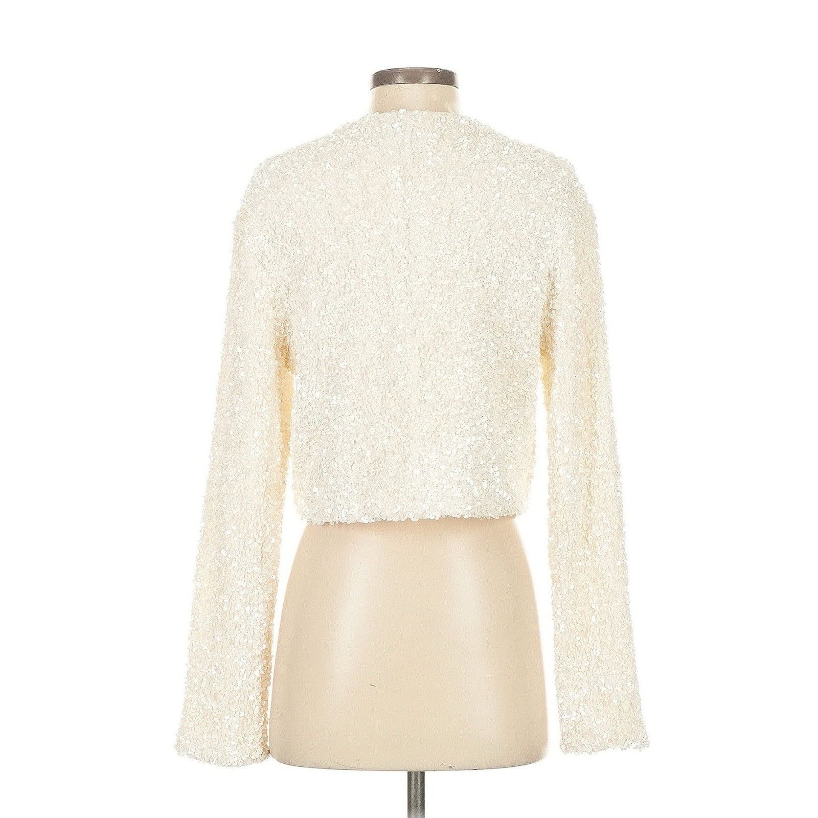 H&M H&M TIE-FRONTED SEQUINED JACKET TOP SEQUIN RIBBON Small Size S / US 4 / IT 40 - 4 Thumbnail