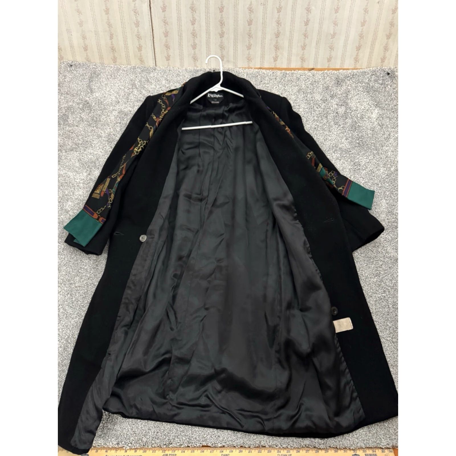 Doublet VINTAGE Karizma Overcoat Coat Womens 14P Petite Long Double Breasted Black 90s Goth City 90s Mens? Size XL / US 12-14 / IT 48-50 - 3 Thumbnail