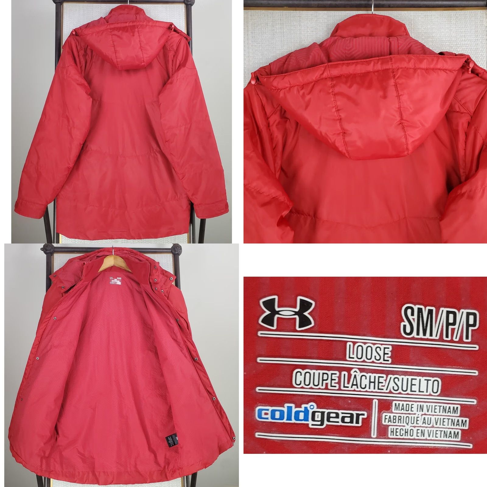 Under Armour Under Armour Wisconsin Mens Jacket Small Red Zip Hooded Insulated Storm 1 ColdGear Reactor Sideline Rainproof Windproof Puffer Coat - 100% Nylon Size US S / EU 44-46 / 1 - 8 Thumbnail
