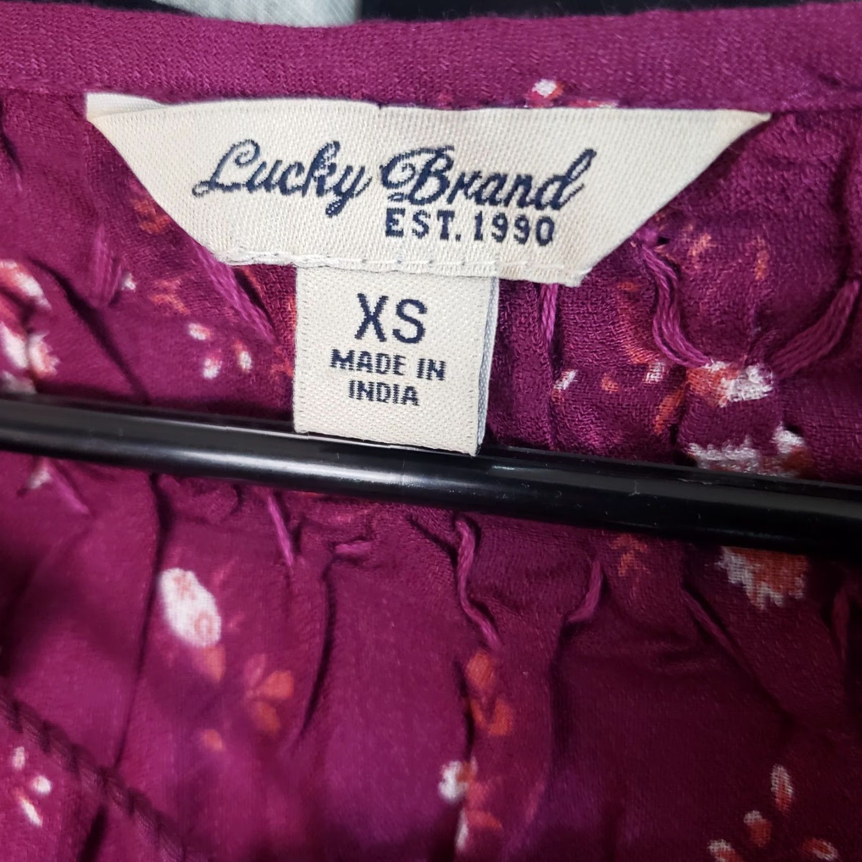 Lucky Brand Lucky Brand Womens Top XS Purple Pink Floral 3/4 Sleeve Viscose Blouse Tunic Women XS Pink Floral 3/4 Sleeve Viscose Lucky Brand Womens Top Size XS / US 0-2 / IT 36-38 - 5 Thumbnail