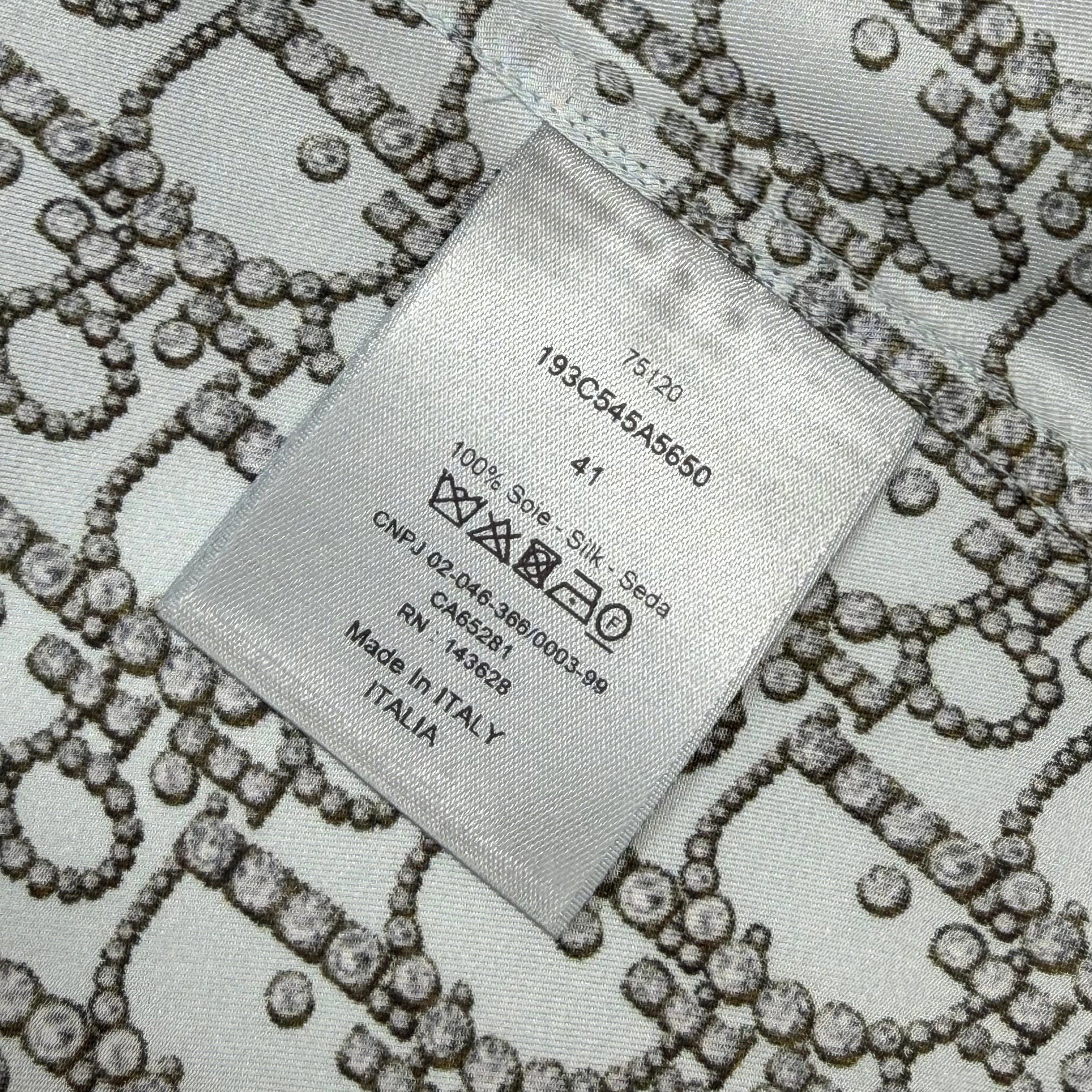 Dior Dior Oblique Beads Silk Short Sleeve Shirt 41 (L) Size US L / EU 52-54 / 3 - 6 Thumbnail