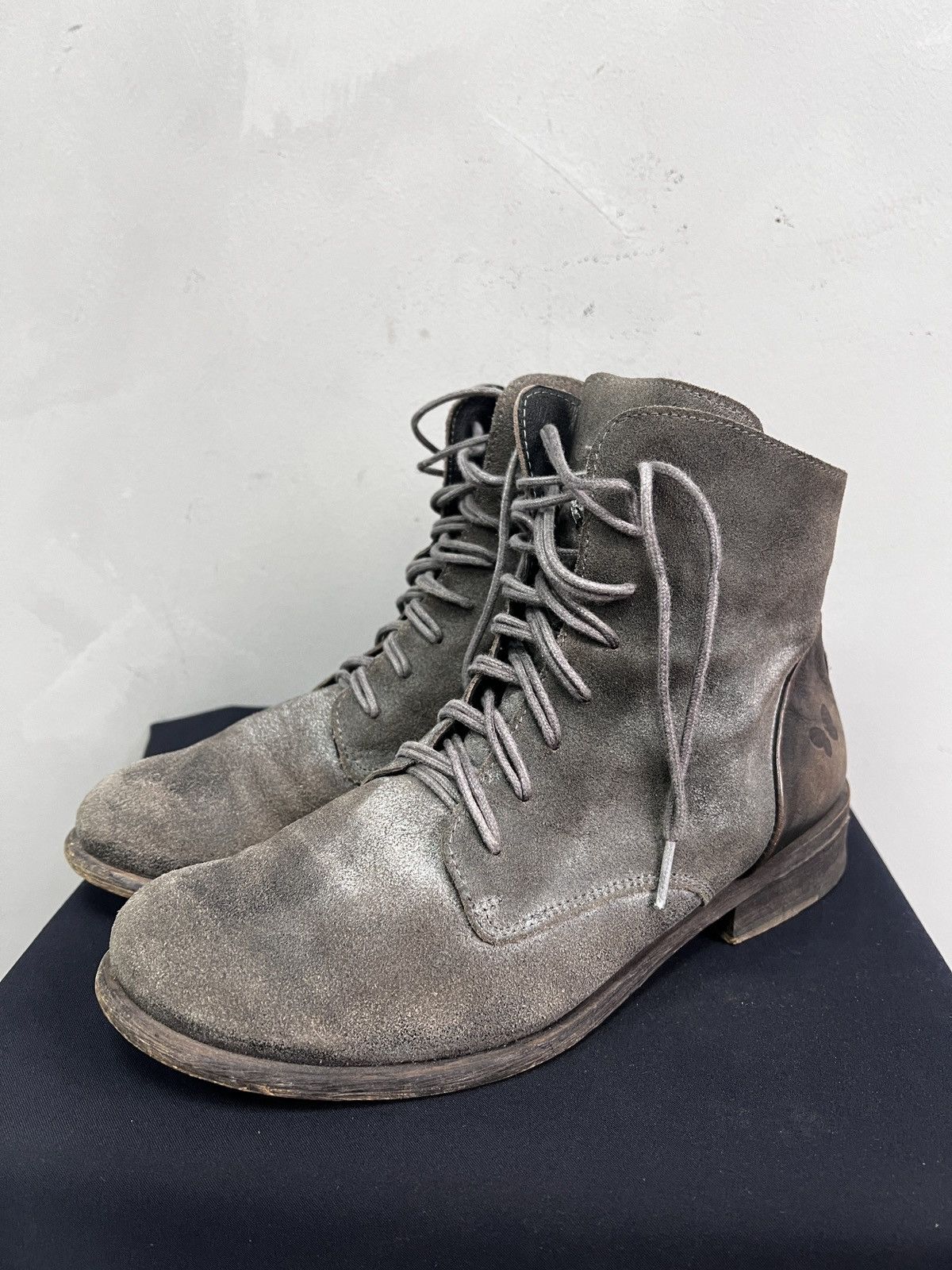 Guidi Hedi slimane Suede Gray Boots Lace up Faded Vintage style Size US 7.5 / EU 40-41 - 7 Thumbnail