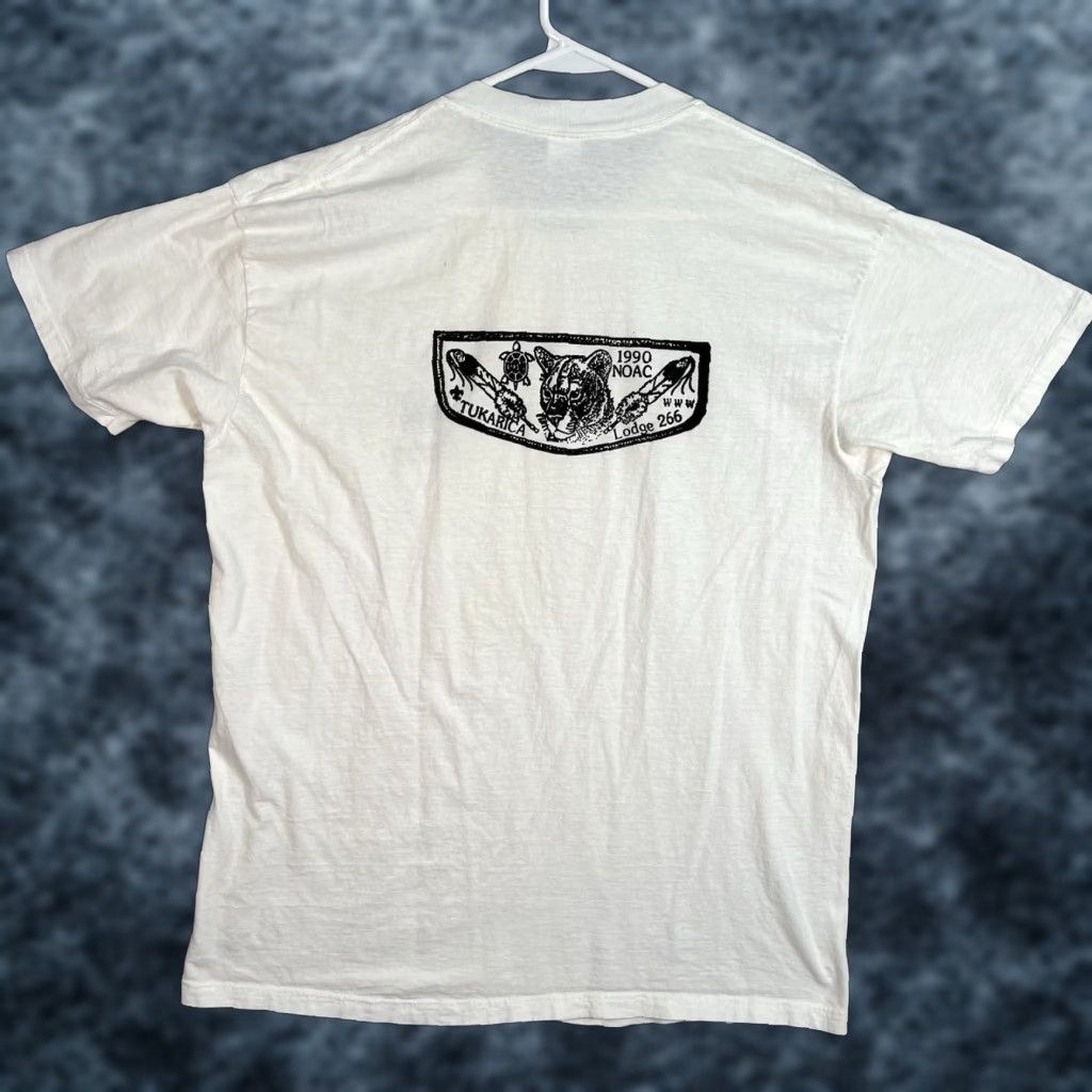Hanes VINTAGE Turkarica 1990 NOAC Lodge 266 Wild Animals T Shirt Adult XL White MEN XL Graphic Tee Size US XL / EU 56 / 4 - 1 Thumbnail