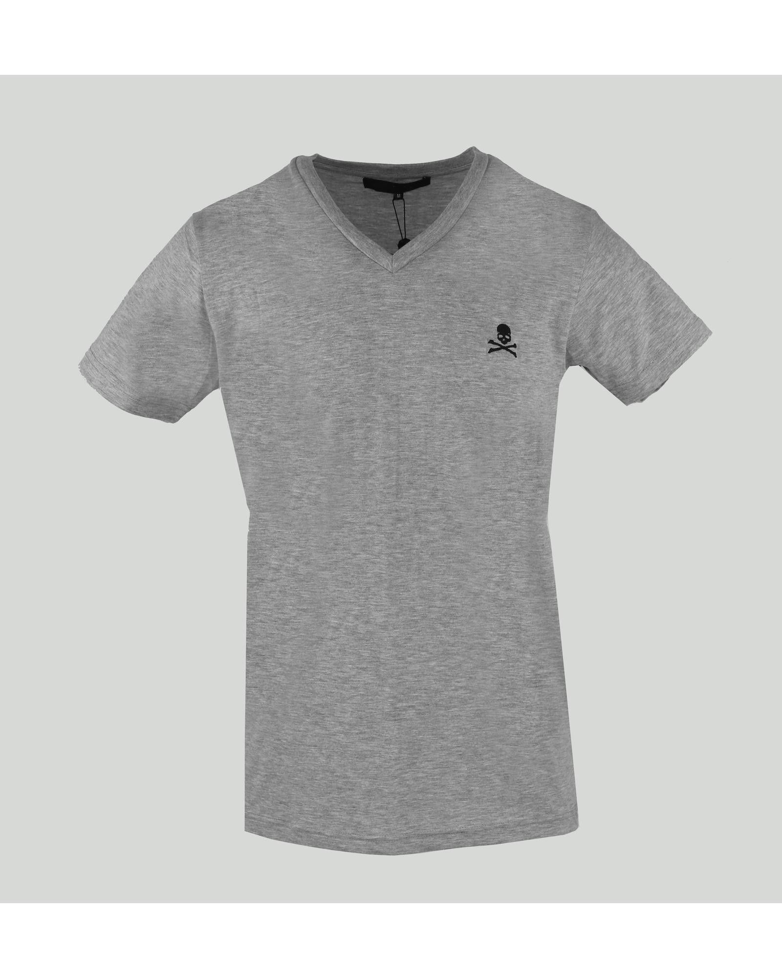 image of Philipp Plein V-Neck Short Sleeve T-Shirt in Grey, Men's (Size Medium)