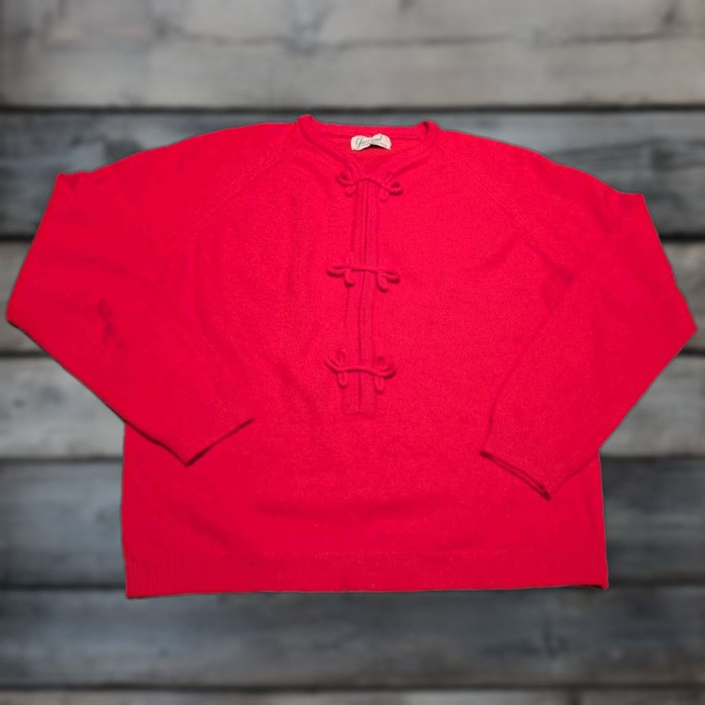 Vintage VINTAGE Garland Dreamspun Women's Red Pullover Sweater S/M 1950s 60s Secretary/Geek Look Mens? Size S / US 4 / IT 40 - 1 Thumbnail