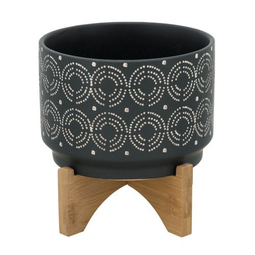Designer × Homemade 7" SWIRL PLANTER ON STAND, BLACK Size US L / EU 52-54 / 3 - 2 Thumbnail
