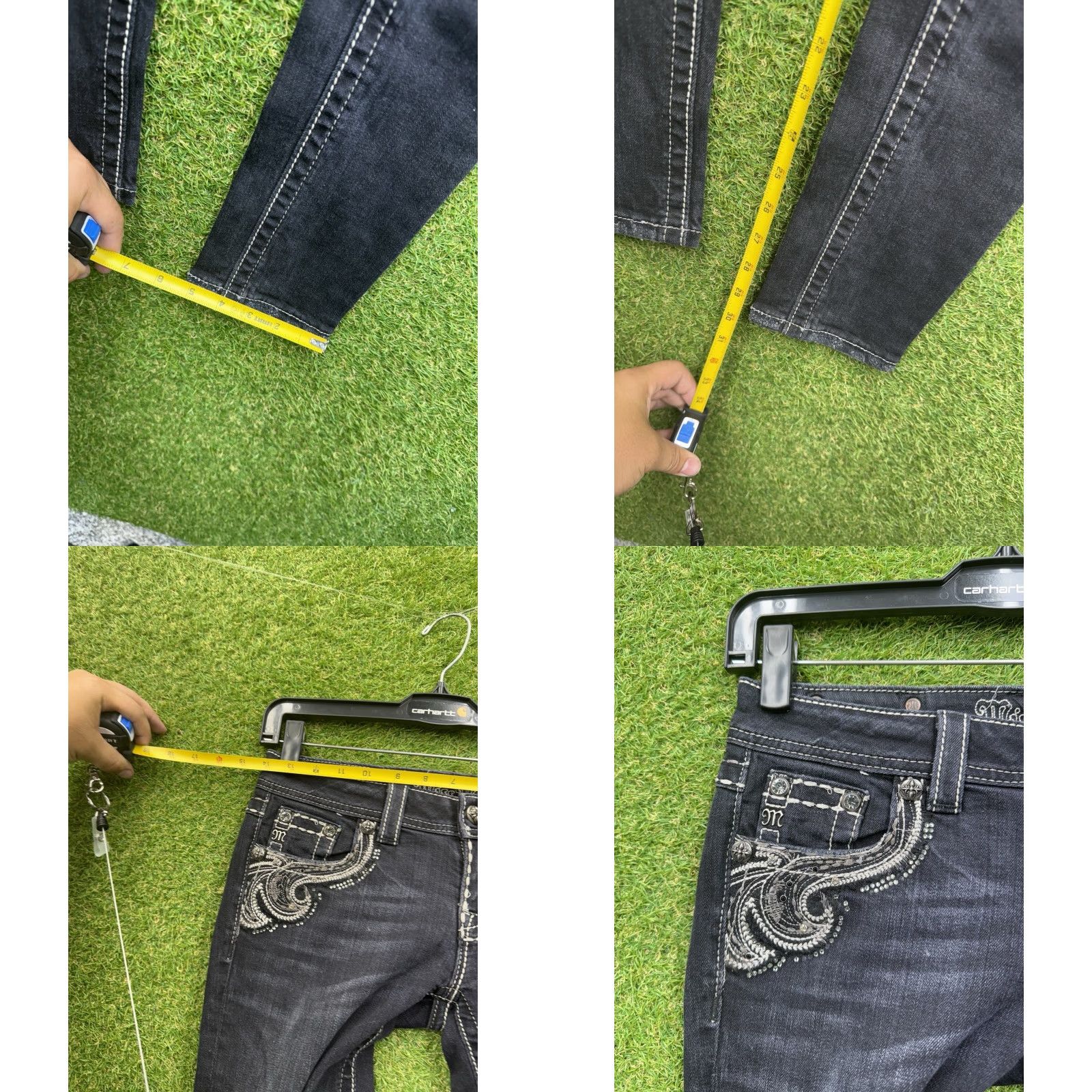 Miss Me VINTAGE Miss Me Jeans Womens 26 Mid Rise Skinny Embellished Y2K Buckle Dark Wash 2000s Size 26" / US 2 / IT 38 - 8 Thumbnail