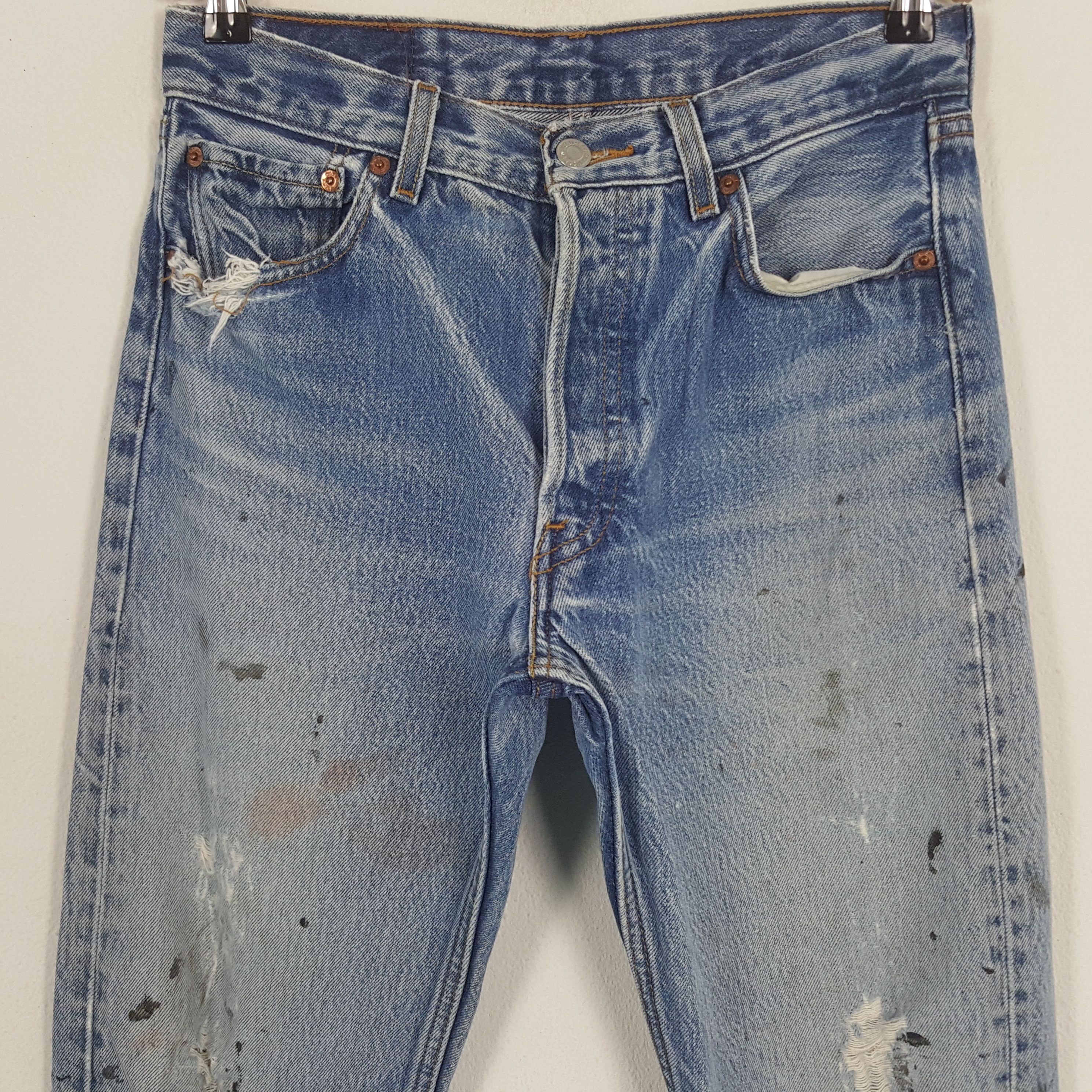 Levi's × Vintage Vintage Levi's 501 American Distressed Denim Jeans Size US 28 / EU 44 - 2 Thumbnail
