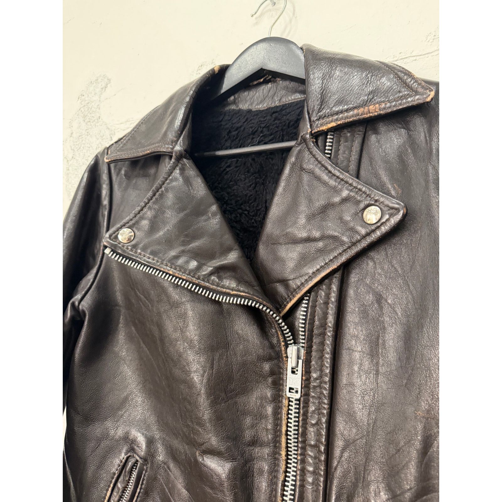 Vintage Vintage 1960's Lined Black Leather Moto Jacket Size US M / EU 48-50 / 2 - 4 Thumbnail