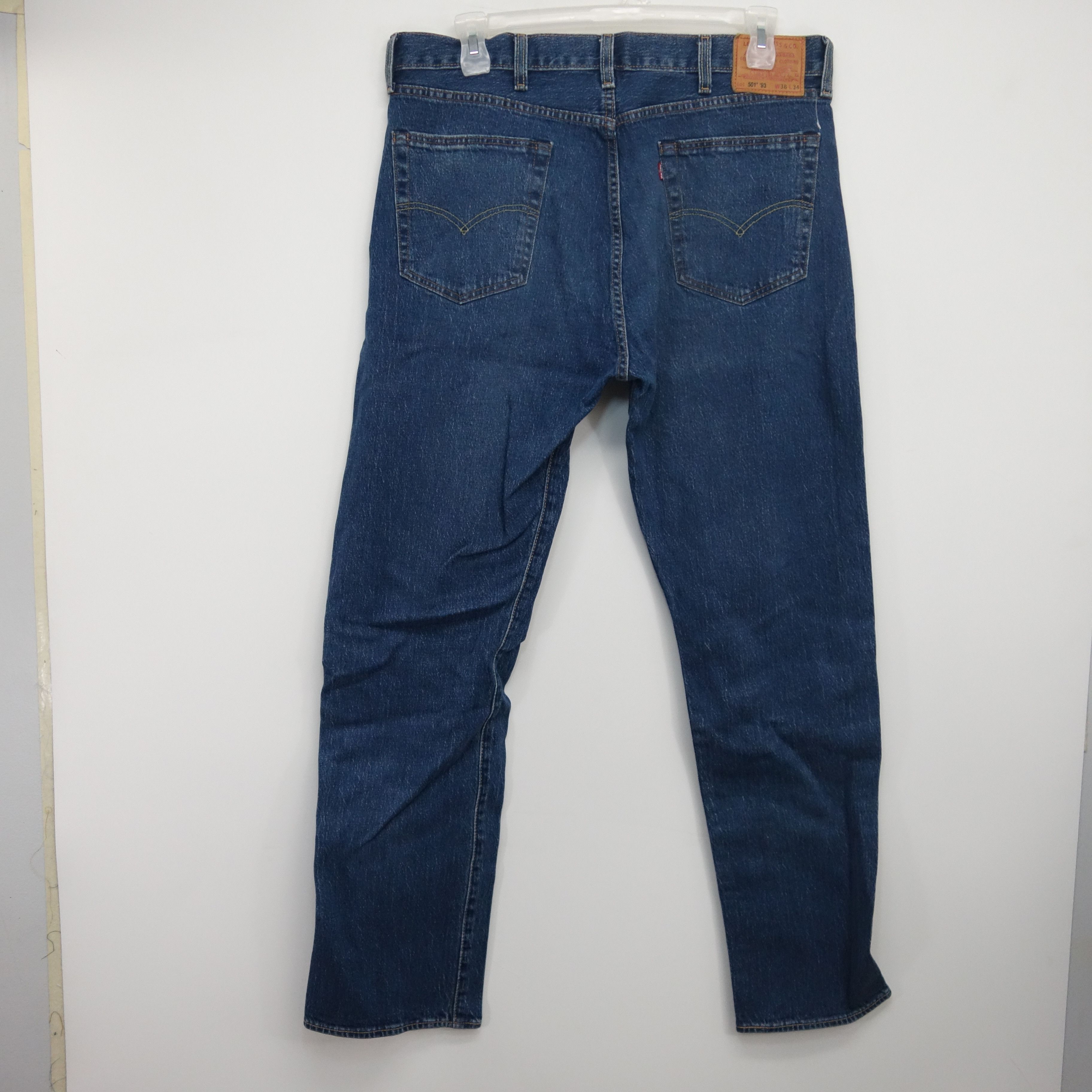 image of Levis x Vintage Stone 501 93 Button Fly Straight Leg Denim Jeans 38 X 34 in Medium Stonewash, Men's