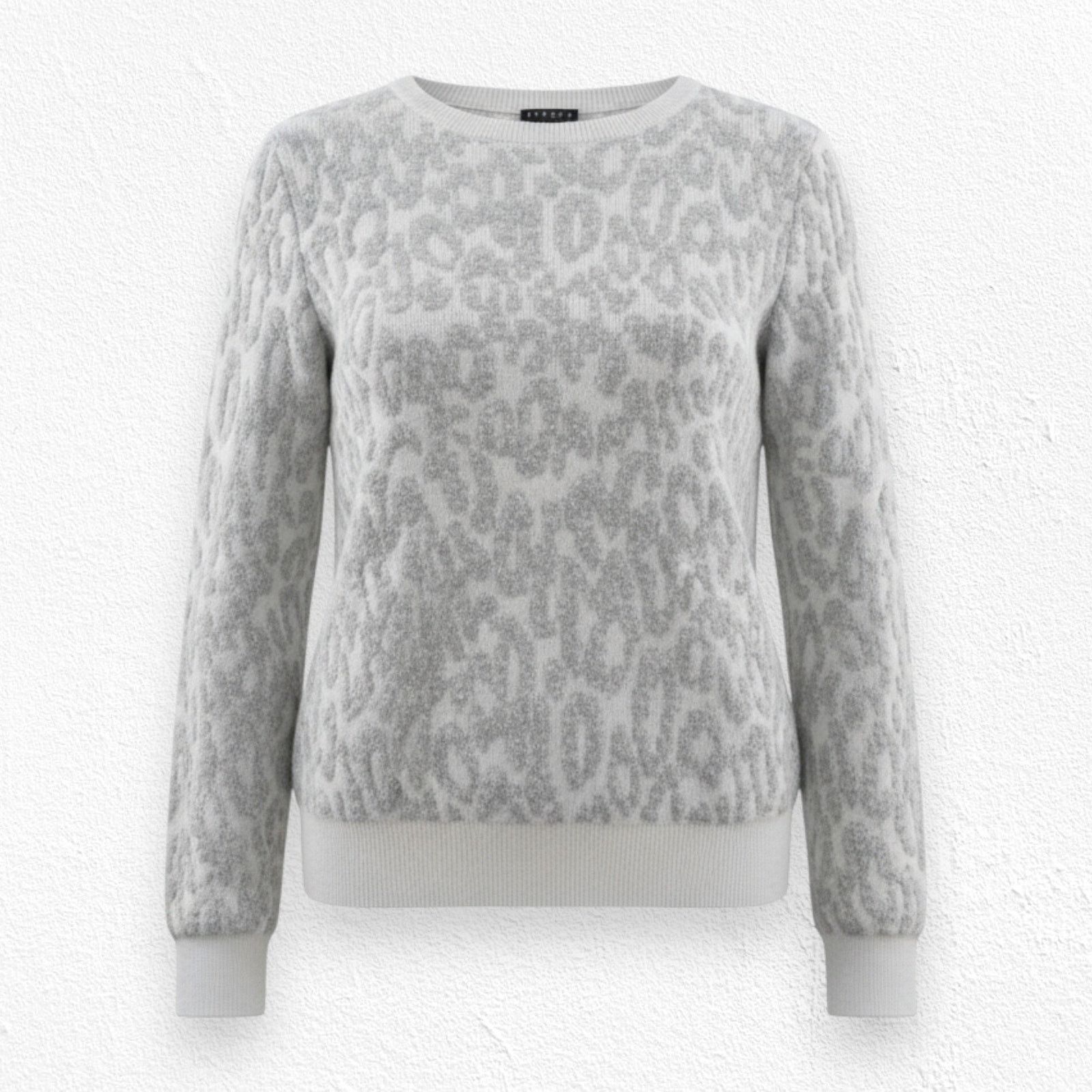 Theory Theory Gray Wool Leopard Print Jacquard Sweater Size Medium Size M / US 6-8 / IT 42-44 - 1 Thumbnail