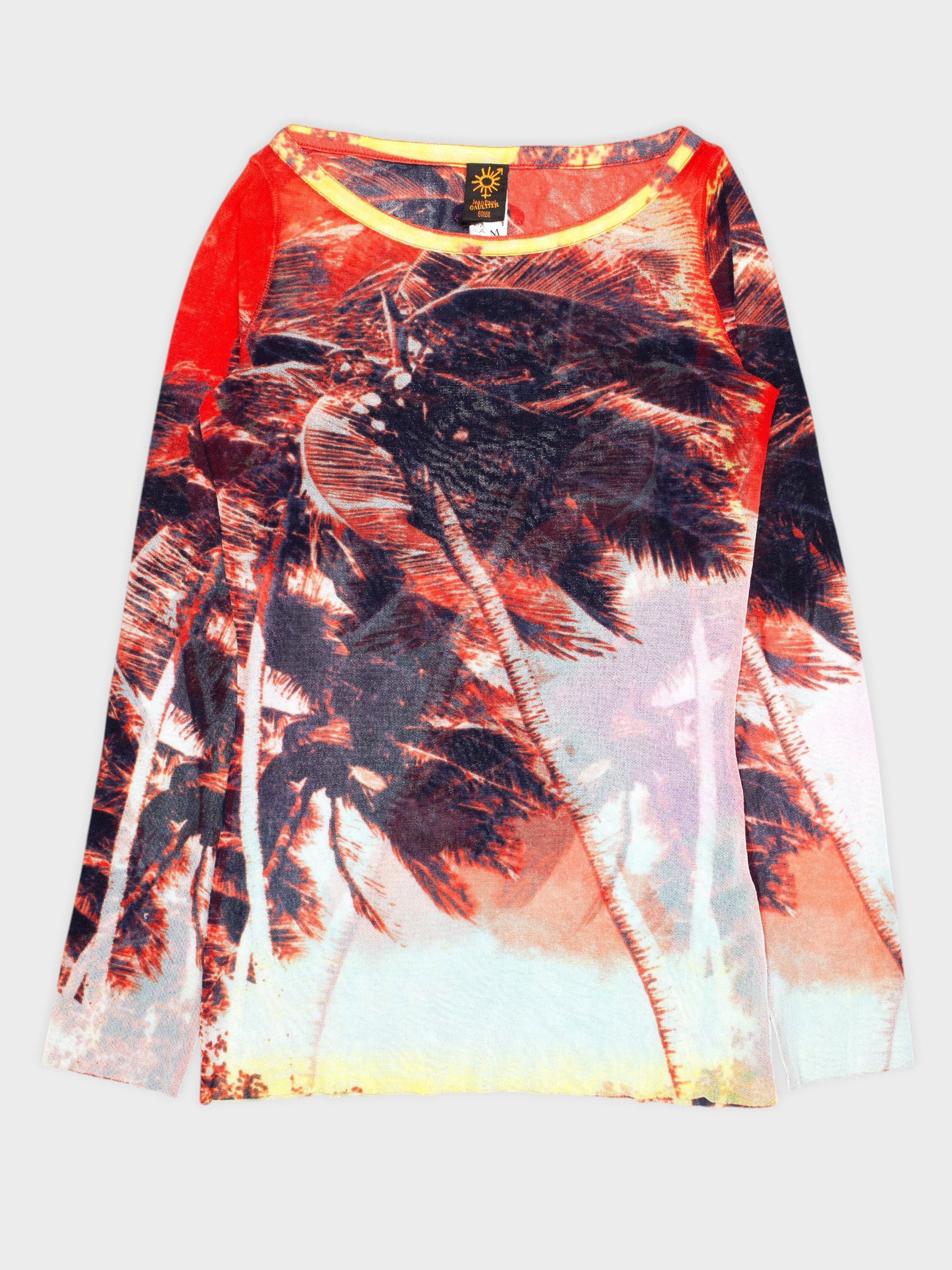 Jean Paul Gaultier vintage Jean Paul Gaultier Soleil palm trees mesh top Size M / US 6-8 / IT 42-44 - 1 Thumbnail