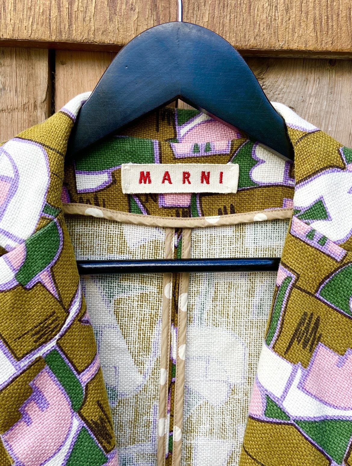 Marni ★0% TAX★ ABSTRACT MARNI LINEN 3/4 SLEEVE COAT KAPITAL KIMONO Size US S / EU 44-46 / 1 - 3 Thumbnail