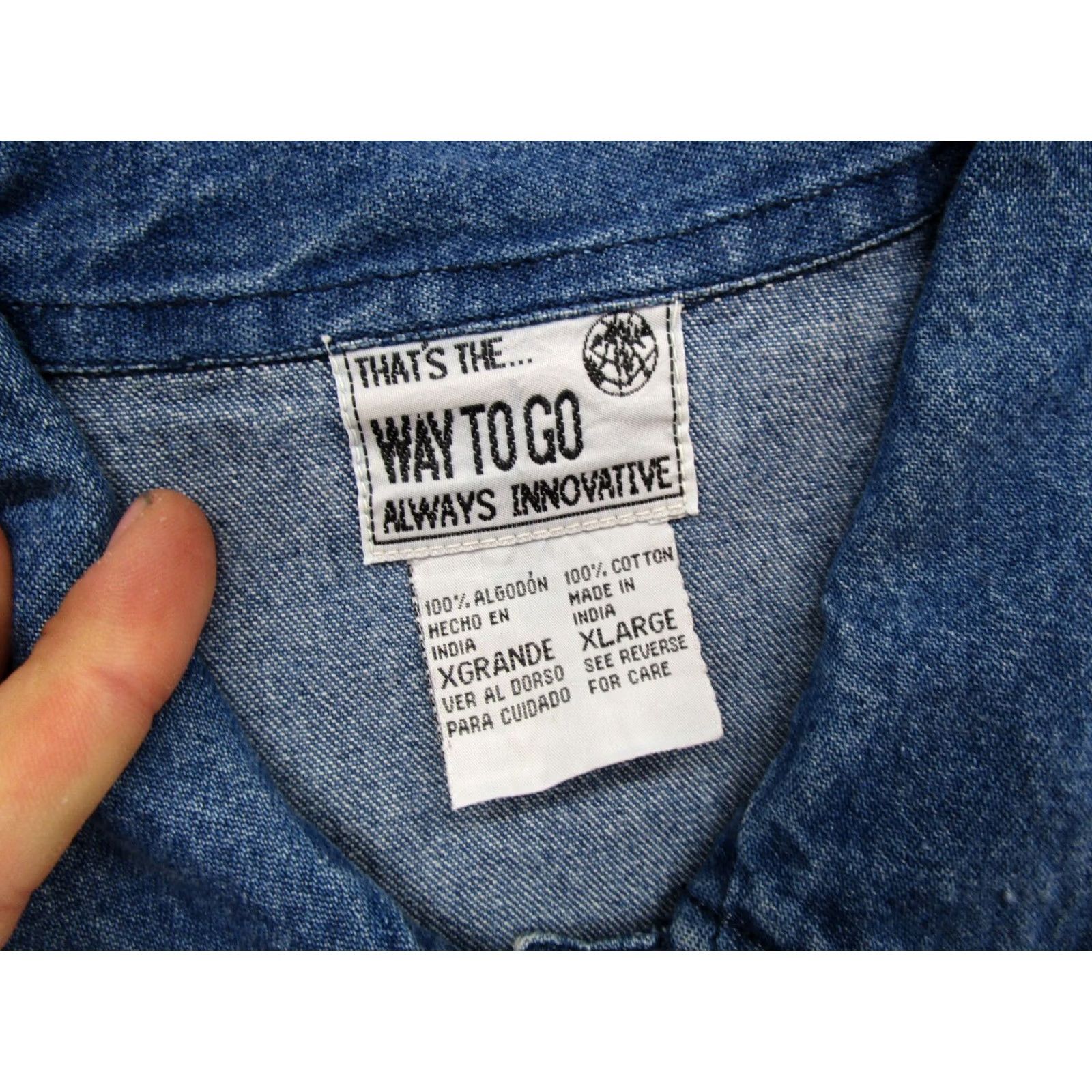 Vintage VINTAGE Way to Go Denim Jacket Women's XL Embroidered Animals Blue Denim Size XL / US 12-14 / IT 48-50 - 4 Thumbnail