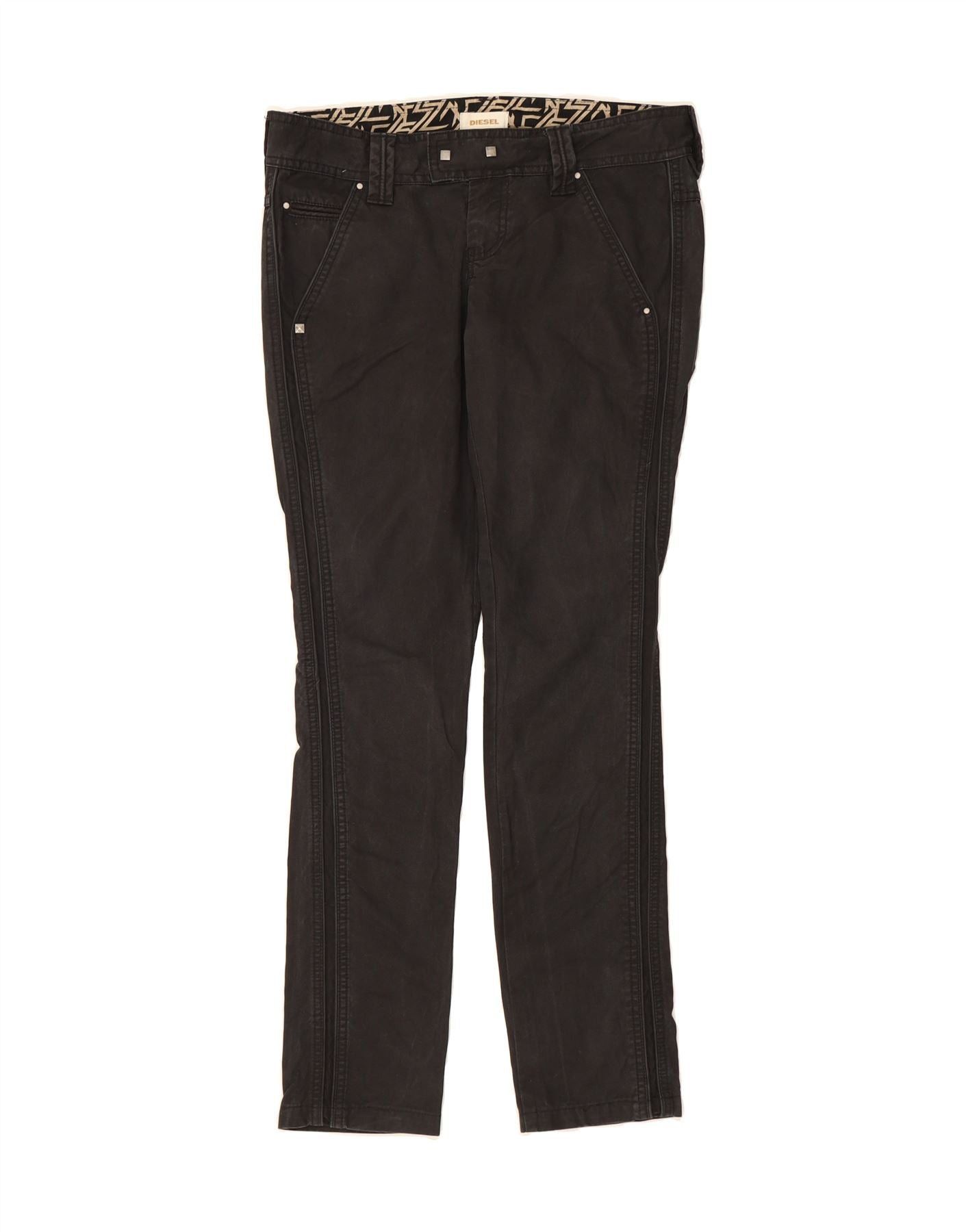 Diesel Womens Low Waist Slim Casual Trousers W29 L31 Black Size 42" / US 20 - 1 Thumbnail