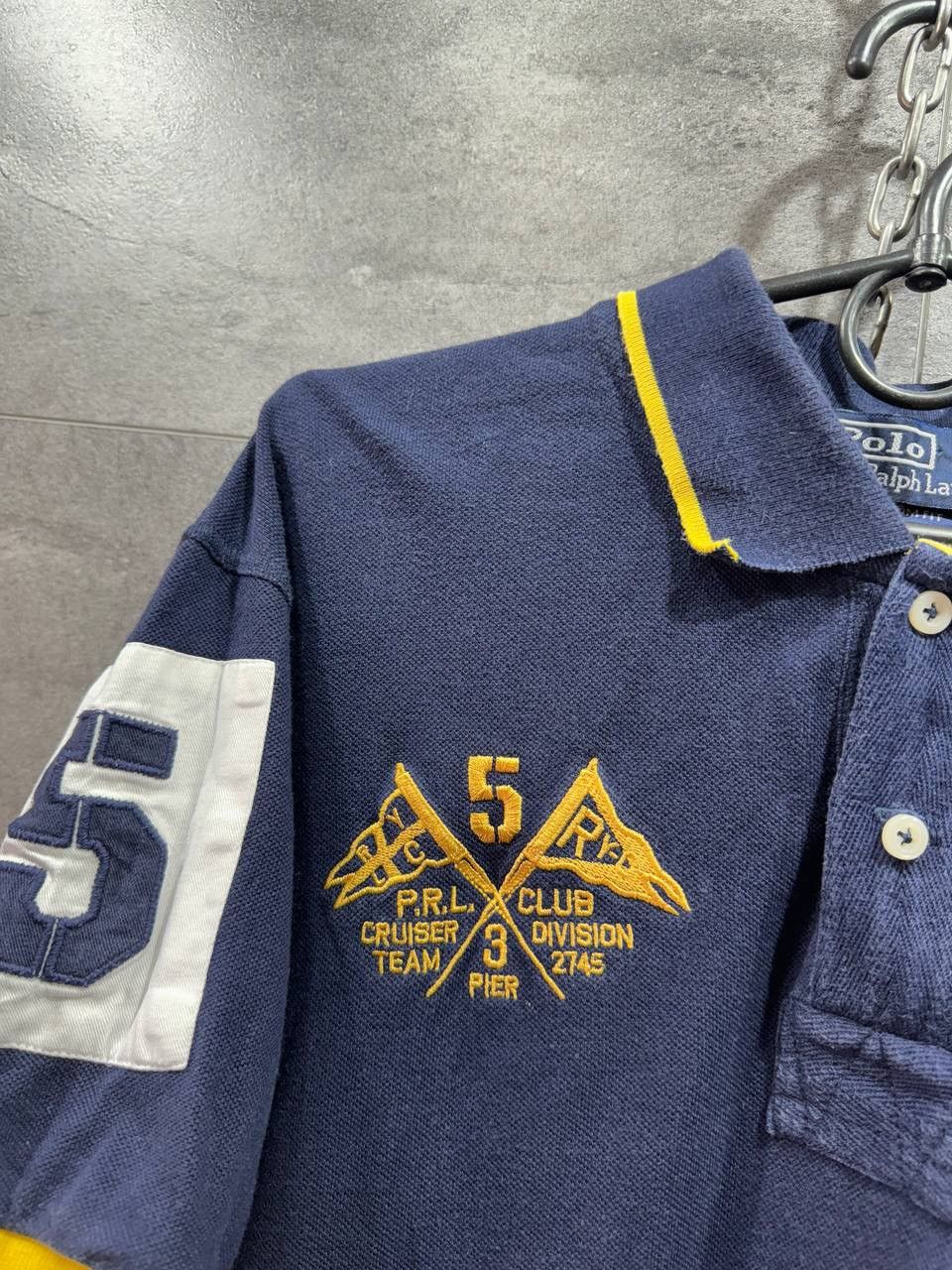 Vintage Polo Ralph Lauren #5 Big Pony Polo Shirt Navy Men's Size US L / EU 52-54 / 3 - 4 Thumbnail
