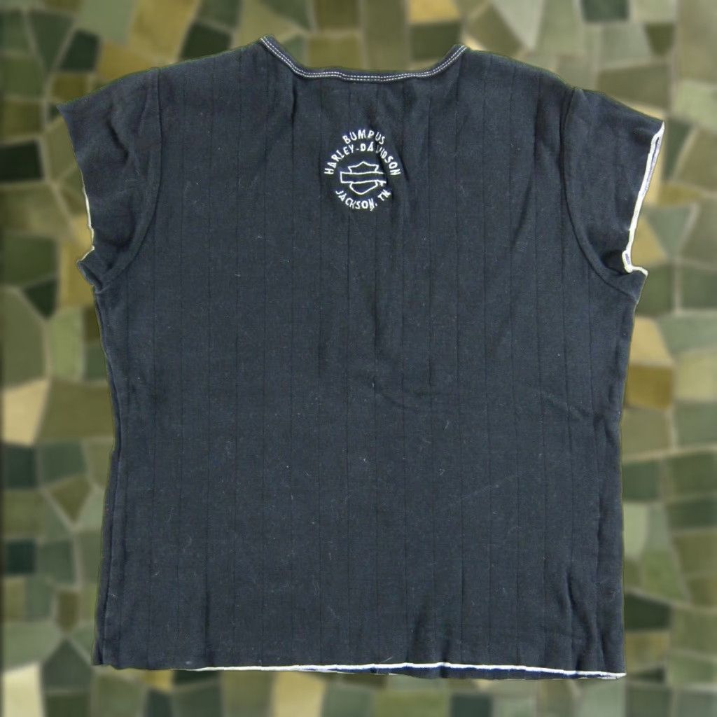Harley Davidson VINTAGE Harley-Davidson Motor Cycles Women T-Shirt Black Floral Cotton L Size L / US 10 / IT 46 - 1 Thumbnail