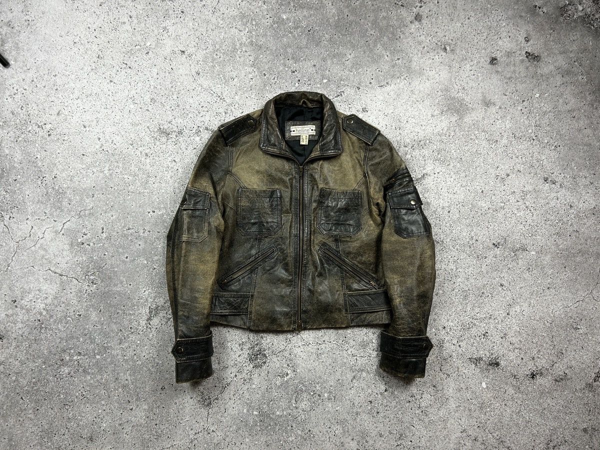 Vintage Unique 90s Leather Jacket brown and black Size US S / EU 44-46 / 1 - 3 Thumbnail