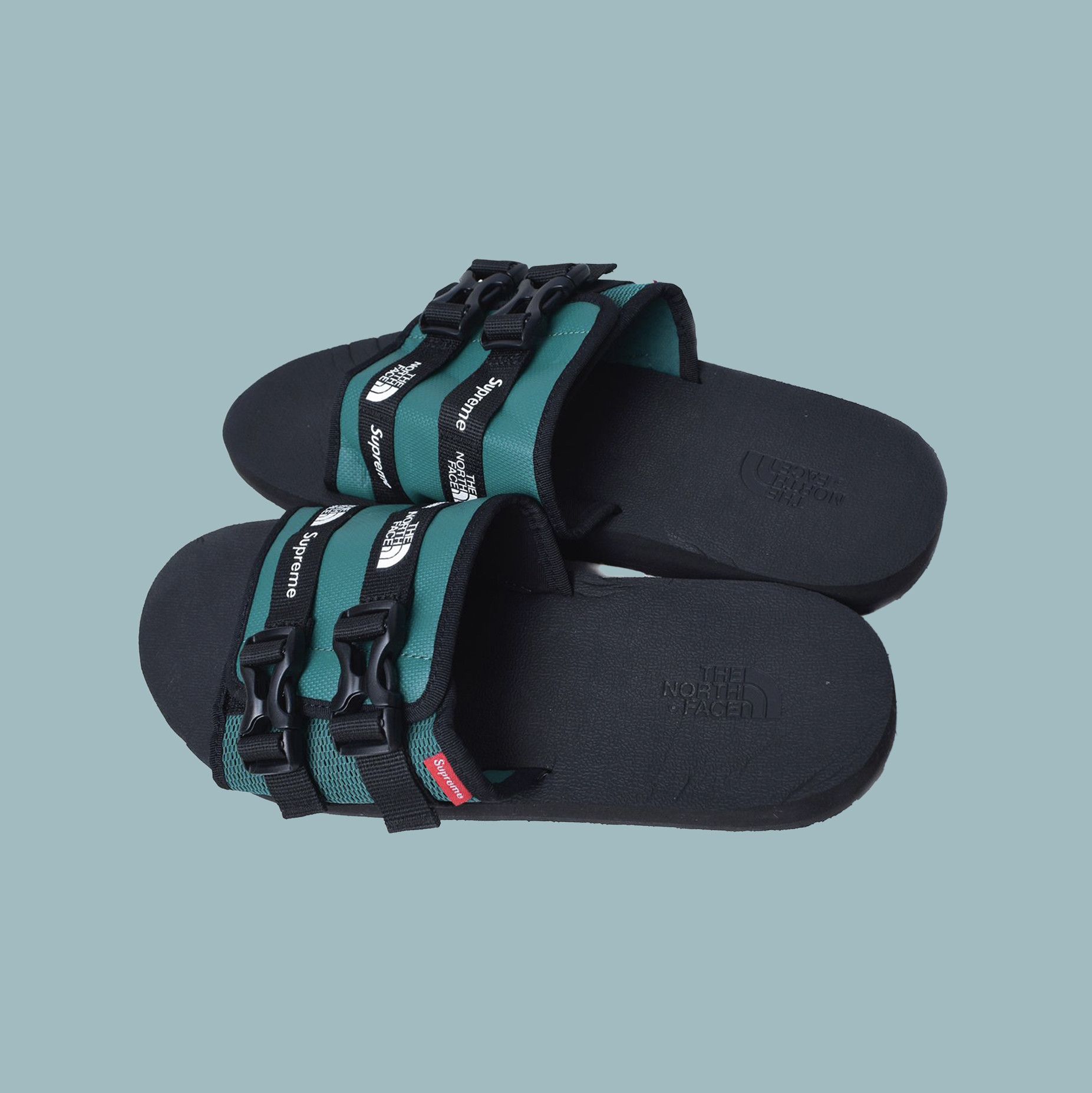 Supreme × The North Face SUPREME x THE NORTH FACE GREEN SANDAL SZ11 Lightly Used Size US 11 / EU 44 - 2 Thumbnail