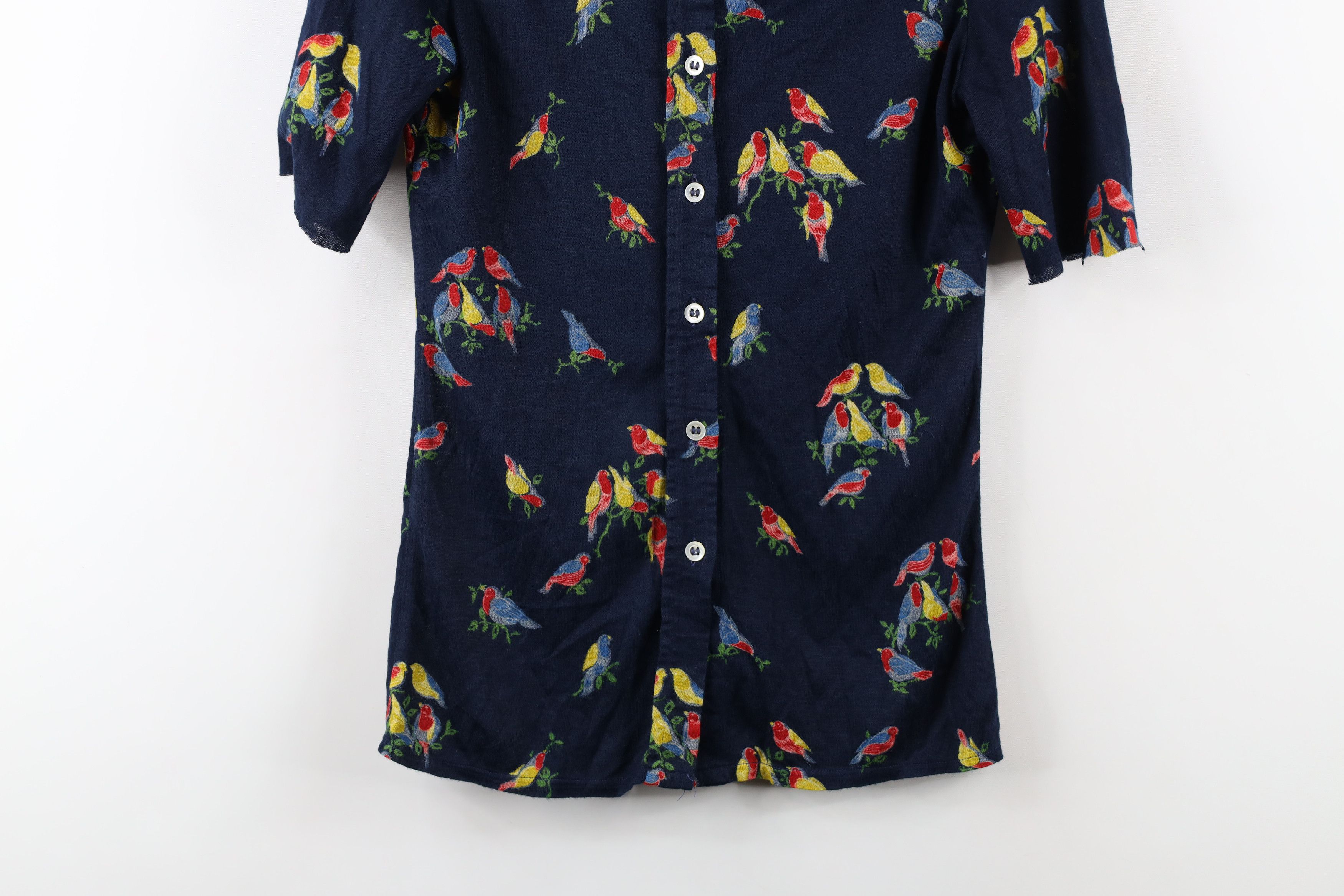 Vintage Vintage 60s 70s Streetwear Flower Knit Collared Button Shirt Size S / US 4 / IT 40 - 3 Thumbnail