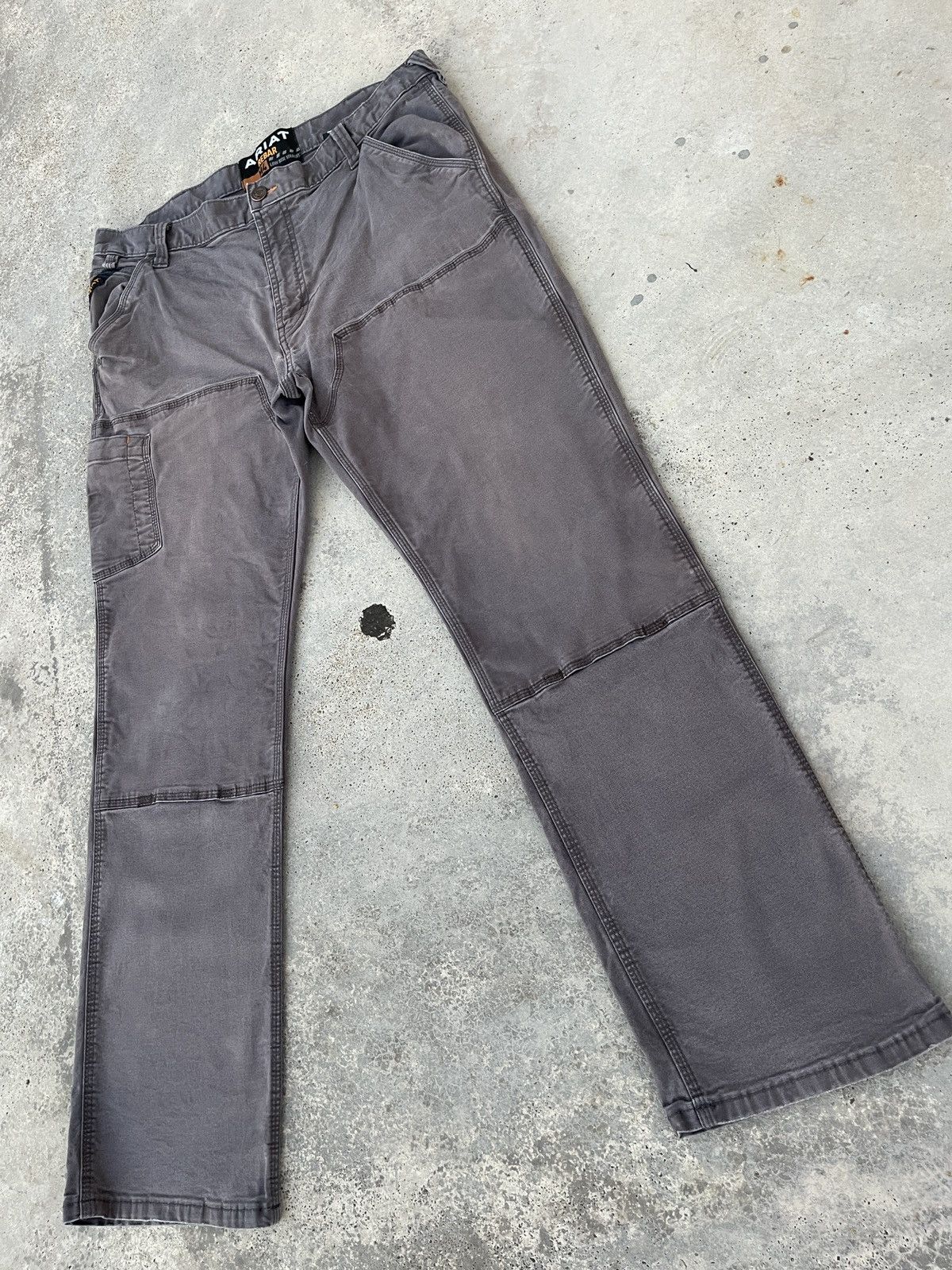 Ariat × Vintage Sunfaded Ariat Rebar Double Knee Grey Pants Size US 38 / EU 54 - 5 Thumbnail