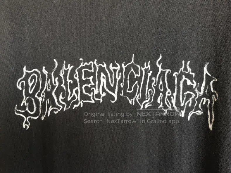 Balenciaga Balenciaga Flame Letter Black Short Sleeve T-Shirt Size US M / EU 48-50 / 2 - 2 Thumbnail