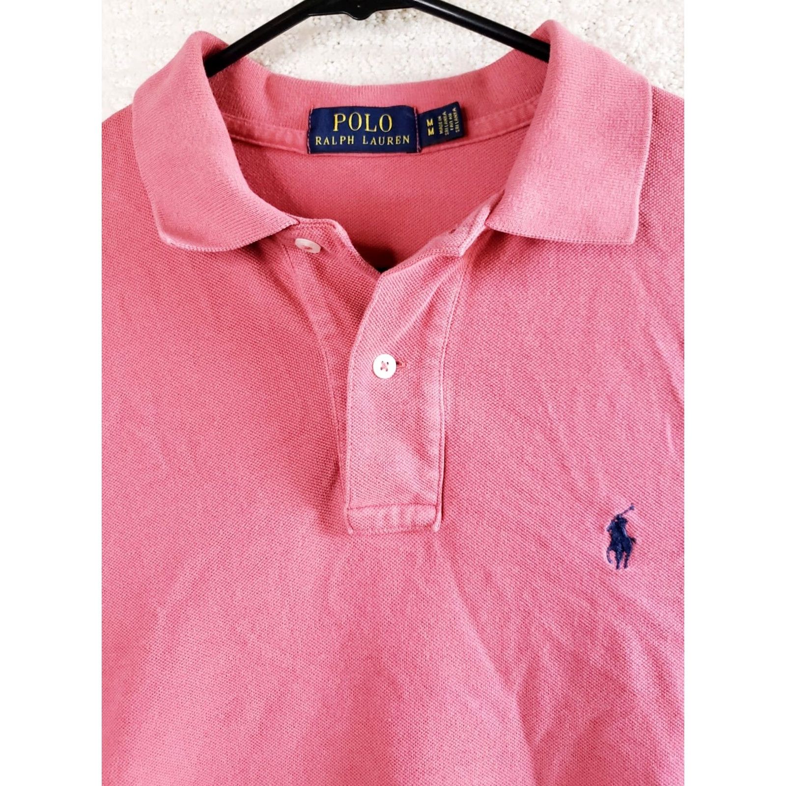 Polo Ralph Lauren VINTAGE Polo Ralph Lauren Polo Shirt Pink Navy Pony Mens M Short Sleeve Cotton Classic Logo Golf Size US M / EU 48-50 / 2 - 5 Thumbnail