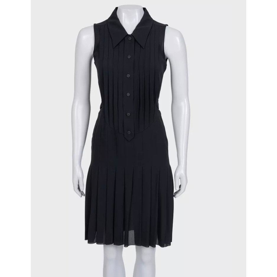 Chanel Chanel Black Silk Pleated Dress Sz.34 Size XS / US 0-2 / IT 36-38 - 1 Thumbnail