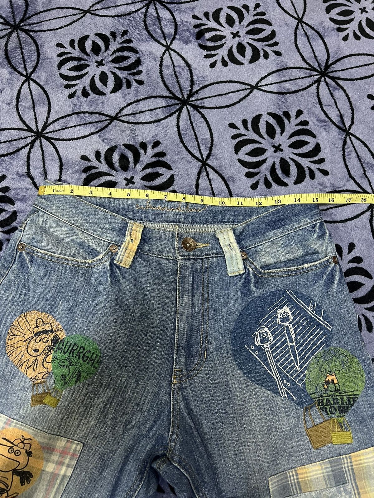 Peanuts × Vintage Peanuts Patchwork Jeans Size 30" / US 8 / IT 44 - 25 Thumbnail