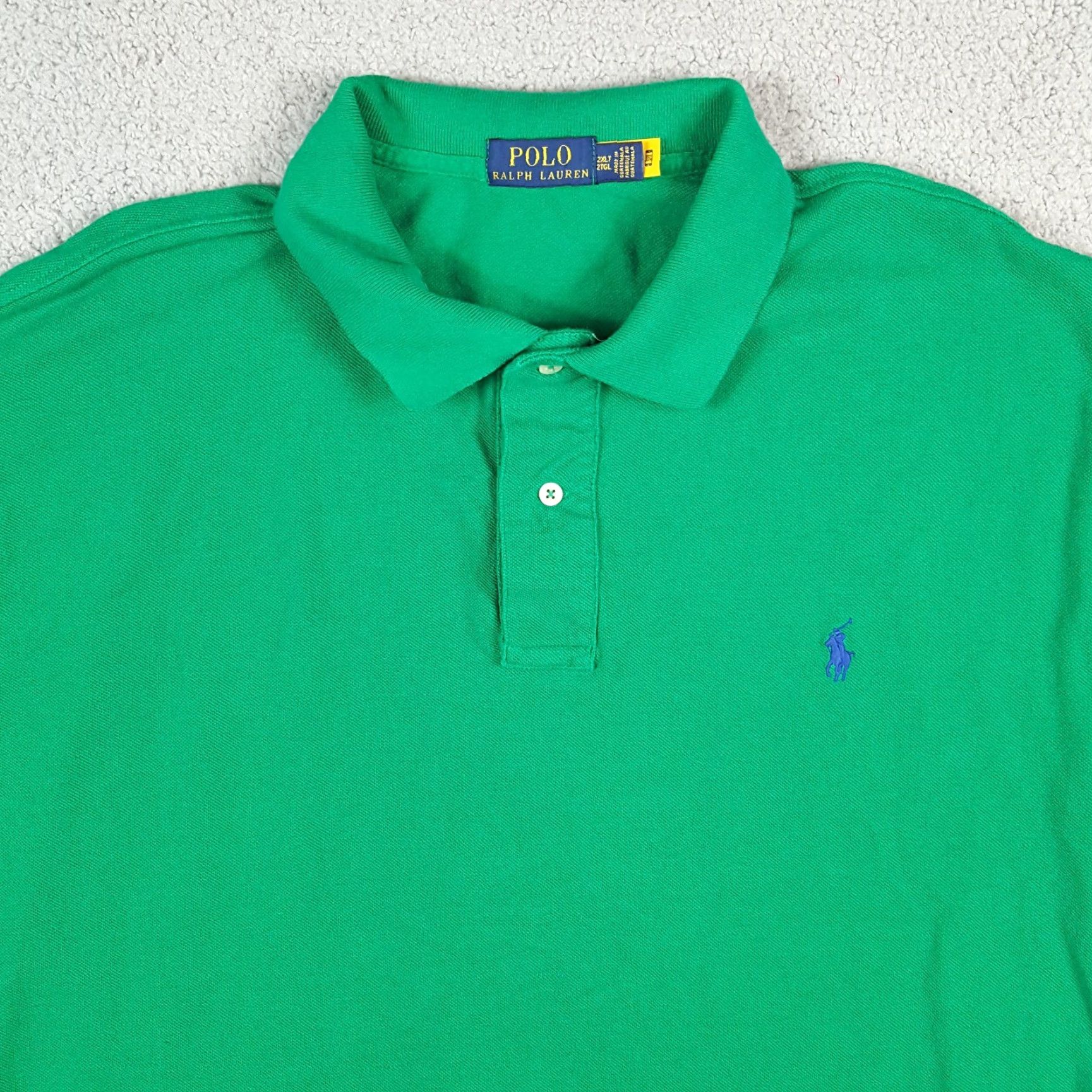 Polo Ralph Lauren VINTAGE Polo Ralph Lauren Preppy Pony Logo Polo Shirt Men's 2XLT Tall Green Short Sleeve Button Collar 90s Classic Size US XXL / EU 58 / 5 - 2 Thumbnail