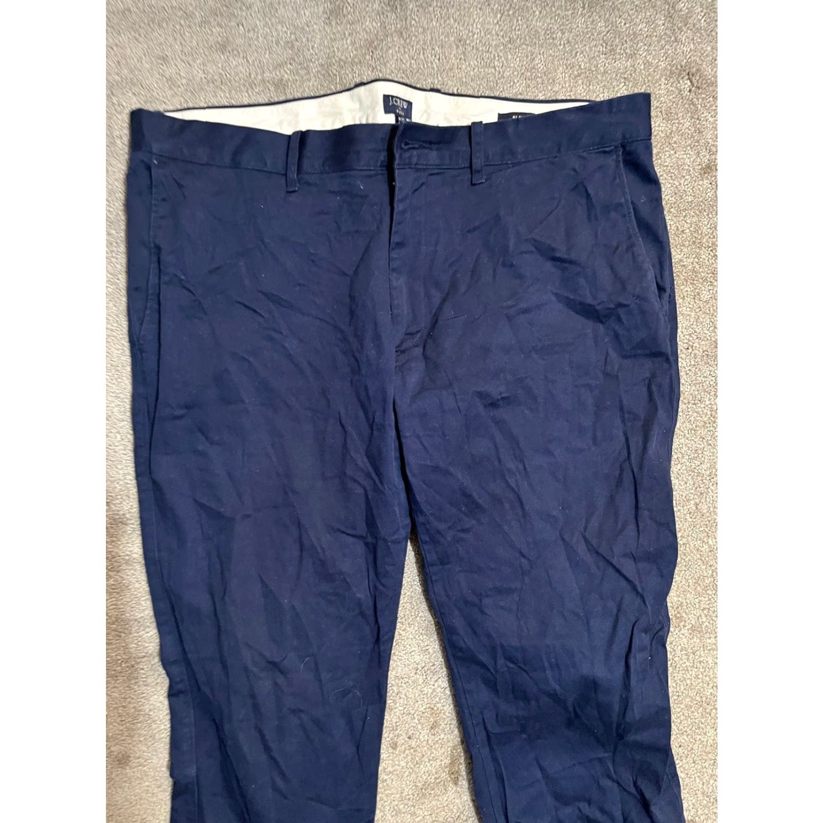 J.Crew J Crew Flex Khaki Pants Navy Blue Flat Front Slim Fit Mens Sz 36x32 Size US 36 / EU 52 - 2 Thumbnail