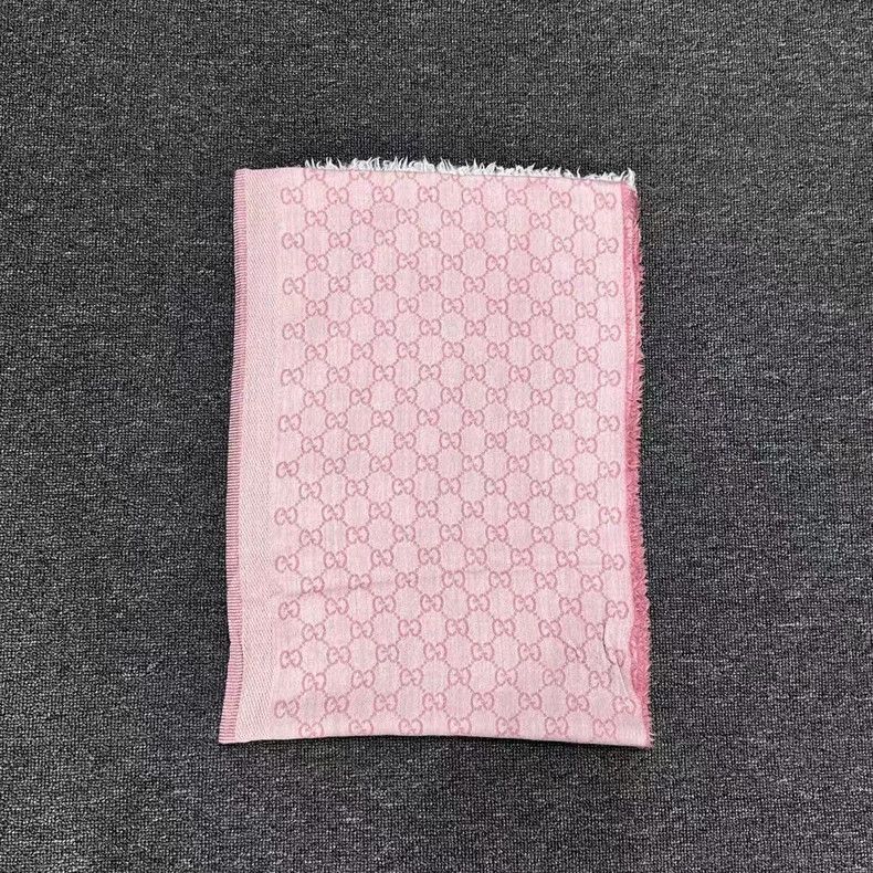 Gucci GUCCI Pink Wool Scarf with Logo Print-2506 Size ONE SIZE - 3 Thumbnail