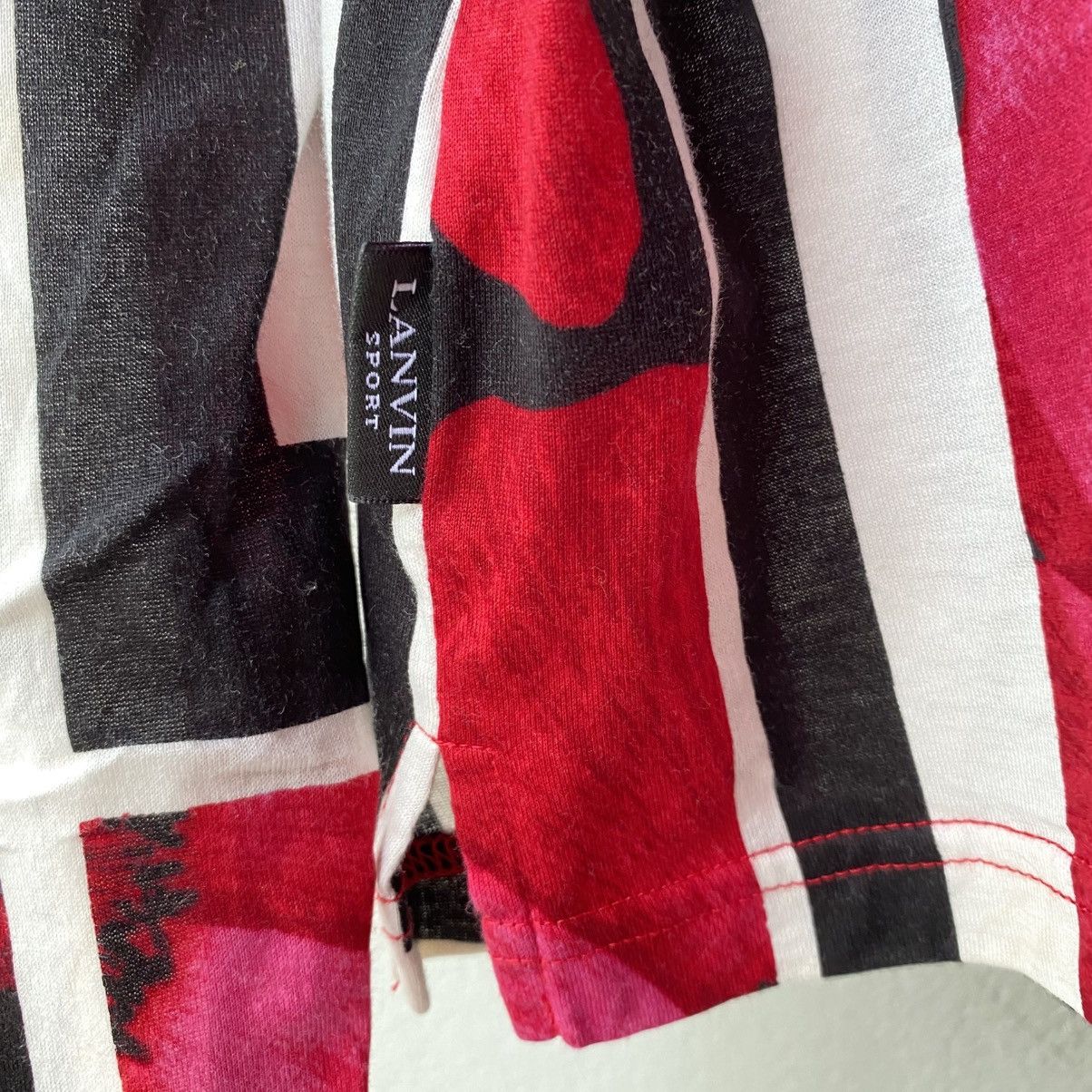 Lanvin LANVIN Red Floral Block Print Blouse with Button Neck Size XS / US 0-2 / IT 36-38 - 15 Thumbnail