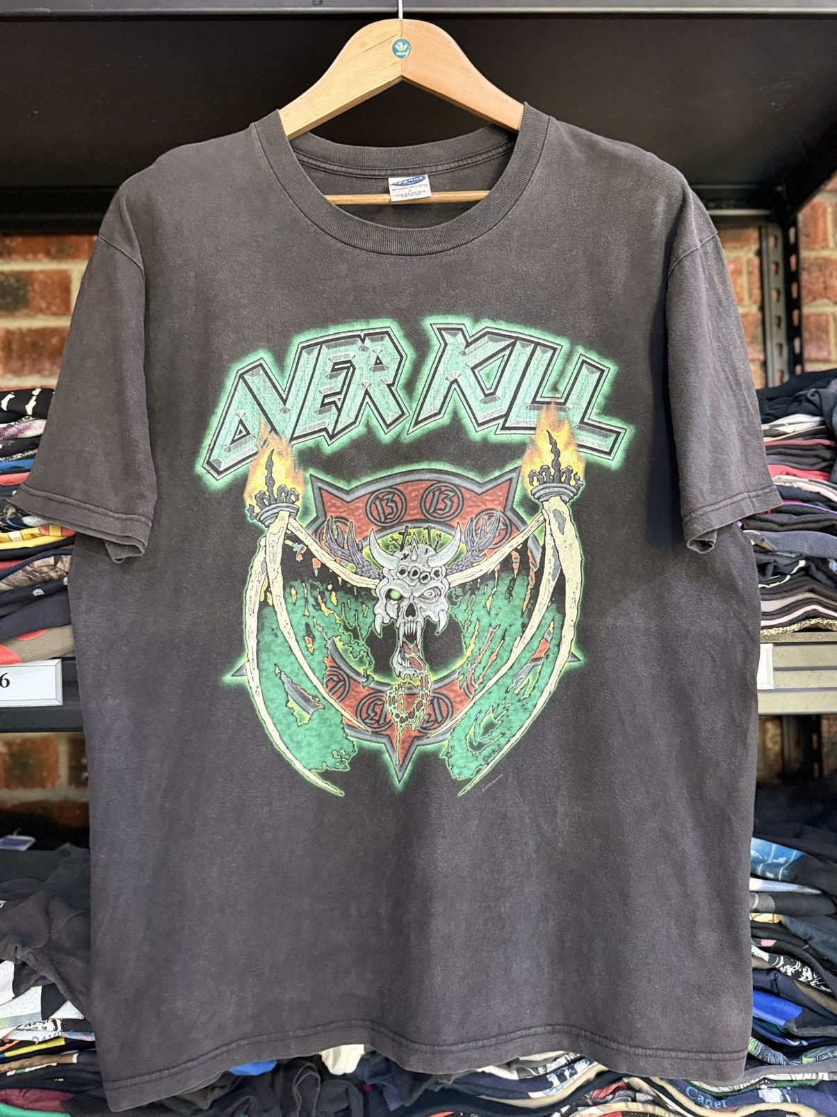 Band Tees Thrashed Vintage Overkill American Thrash Metal Sun Faded T Size US L / EU 52-54 / 3 - 1 Thumbnail