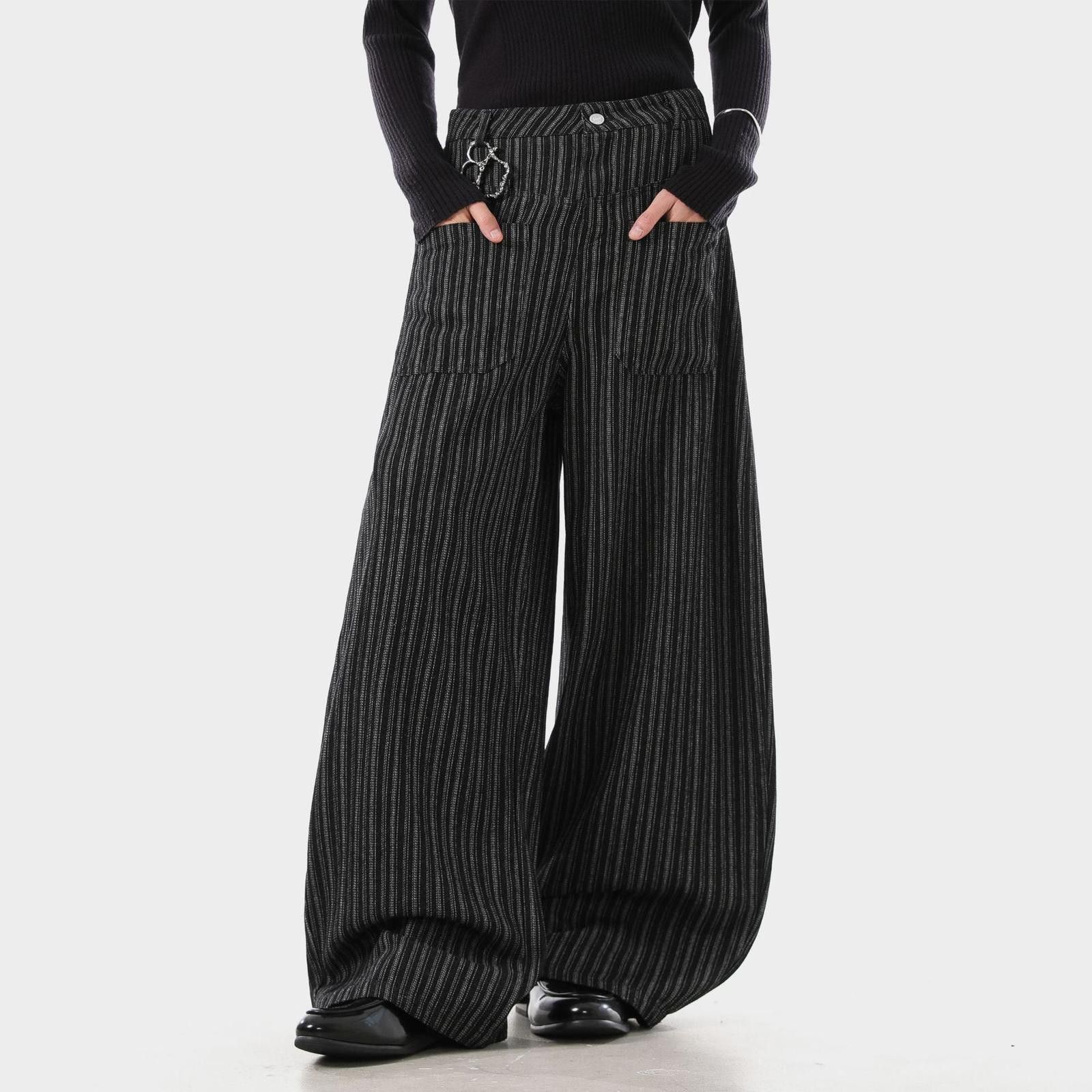 Vintage Old Money Wide-Leg Pants | Relaxed Drape Straight Trousers Size US 32 / EU 48 - 7 Thumbnail
