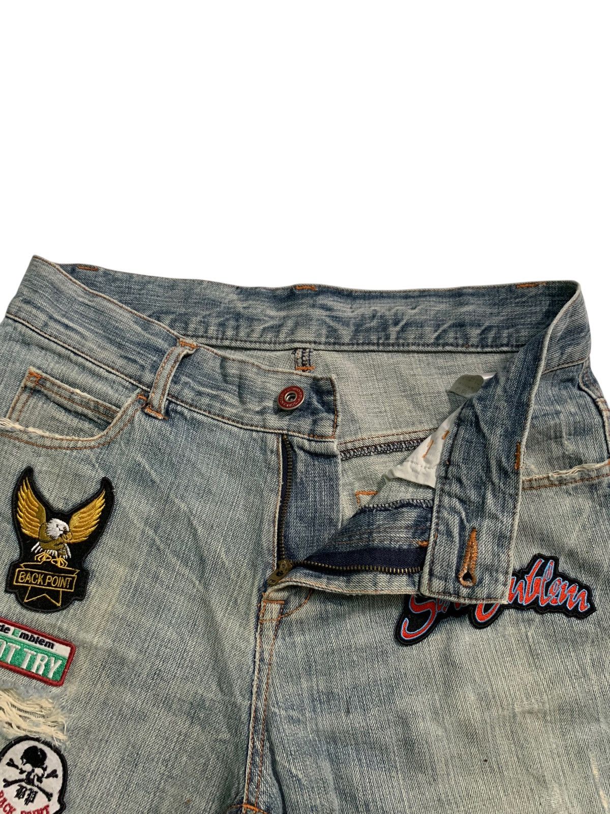 Other UNKNOWN BRAND PATCHES FADED PUNK STYLE DISTRESSED DENIM Size US 32 / EU 48 - 14 Thumbnail