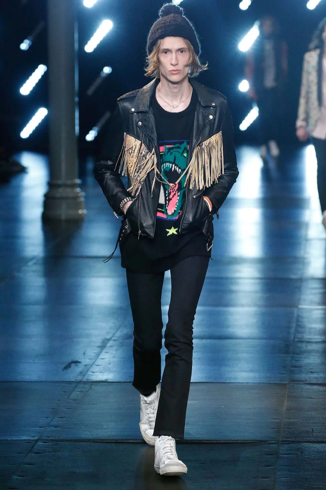 Saint Laurent Paris Saint Laurent SS16 Fringed Python Leather Jacket Surf Sound Size US S / EU 44-46 / 1 - 1 Thumbnail