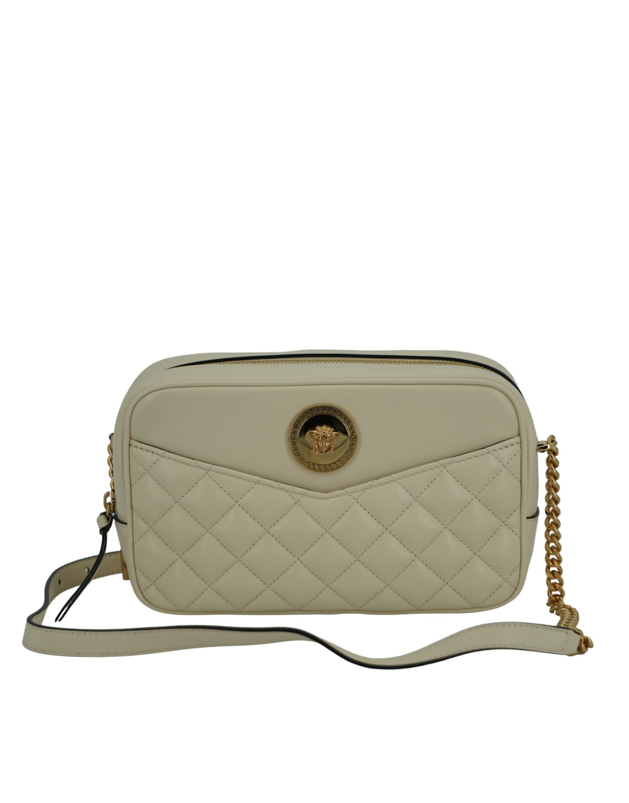 Versace Elegant White Leather Camera Shoulder Women's Bag Size ONE SIZE - 1 Thumbnail