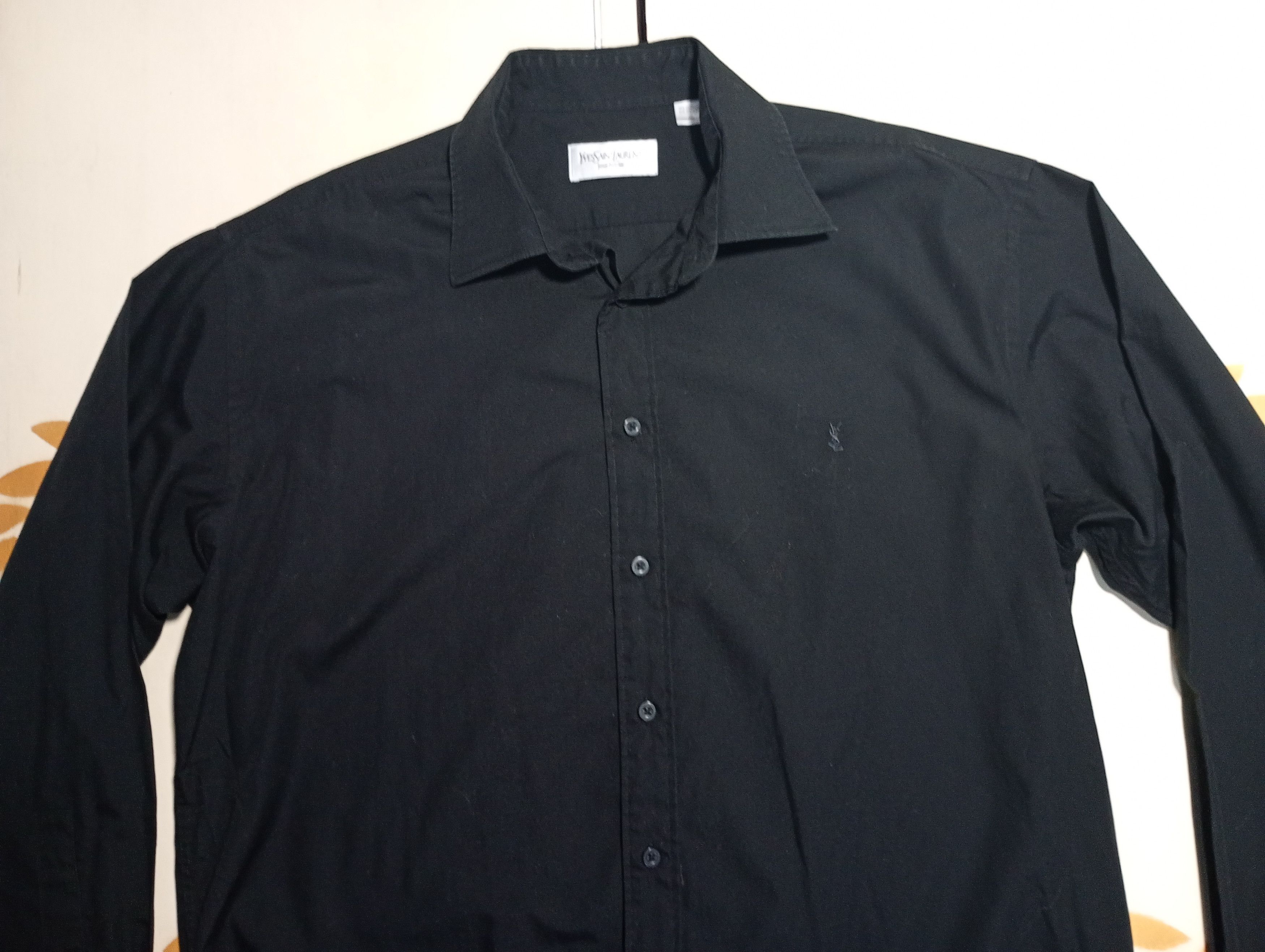 Designer × Yves Saint Laurent YSL Pour Homme Black Shirt Size US XL / EU 56 / 4 - 6 Thumbnail