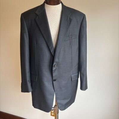 Hickey Freeman Hickey Freeman Loro Piana Wool Charcoal Gray Blazer Suit Jac Size 46R - 4 Thumbnail